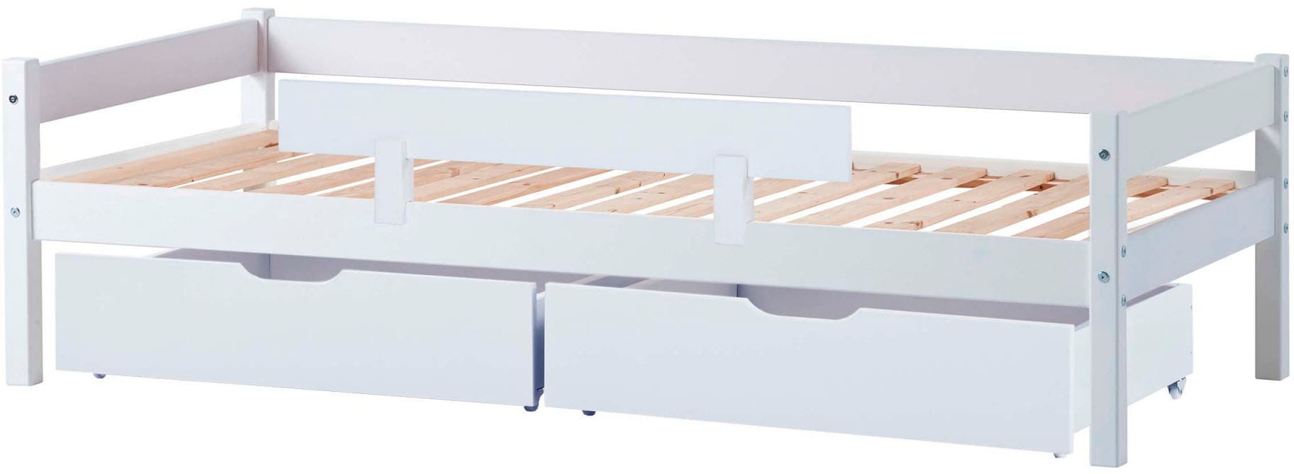 Lüttenhütt Jugendbett »ECO One«, Kinderbett mit Rausfallschutz, mit 2 Schubkästen