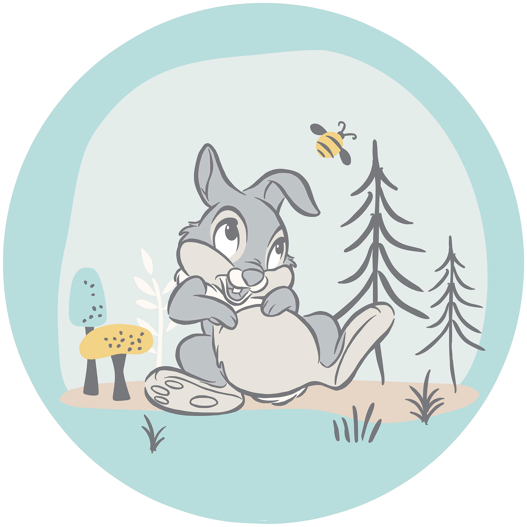 Image of Komar Fototapete "Vlies selbstklebend - Bambi Thumper - Grösse 125 x 125 cm" bedruckt glatt Kinderzimmer