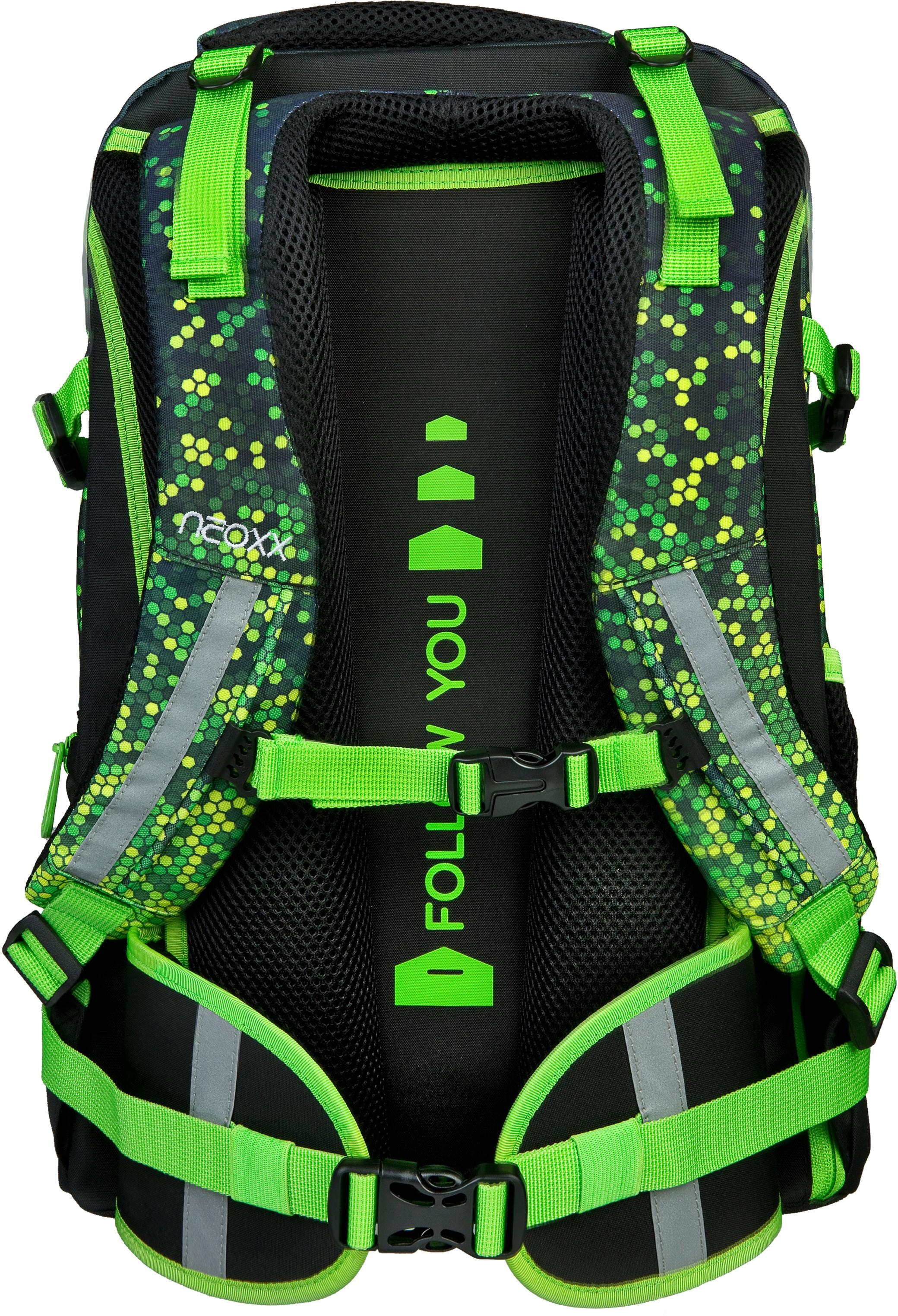 ✌ neoxx Schulrucksack »Active, Pixel in my mind«, reflektierende Details, aus  recycelten PET-Flaschen Acheter en ligne