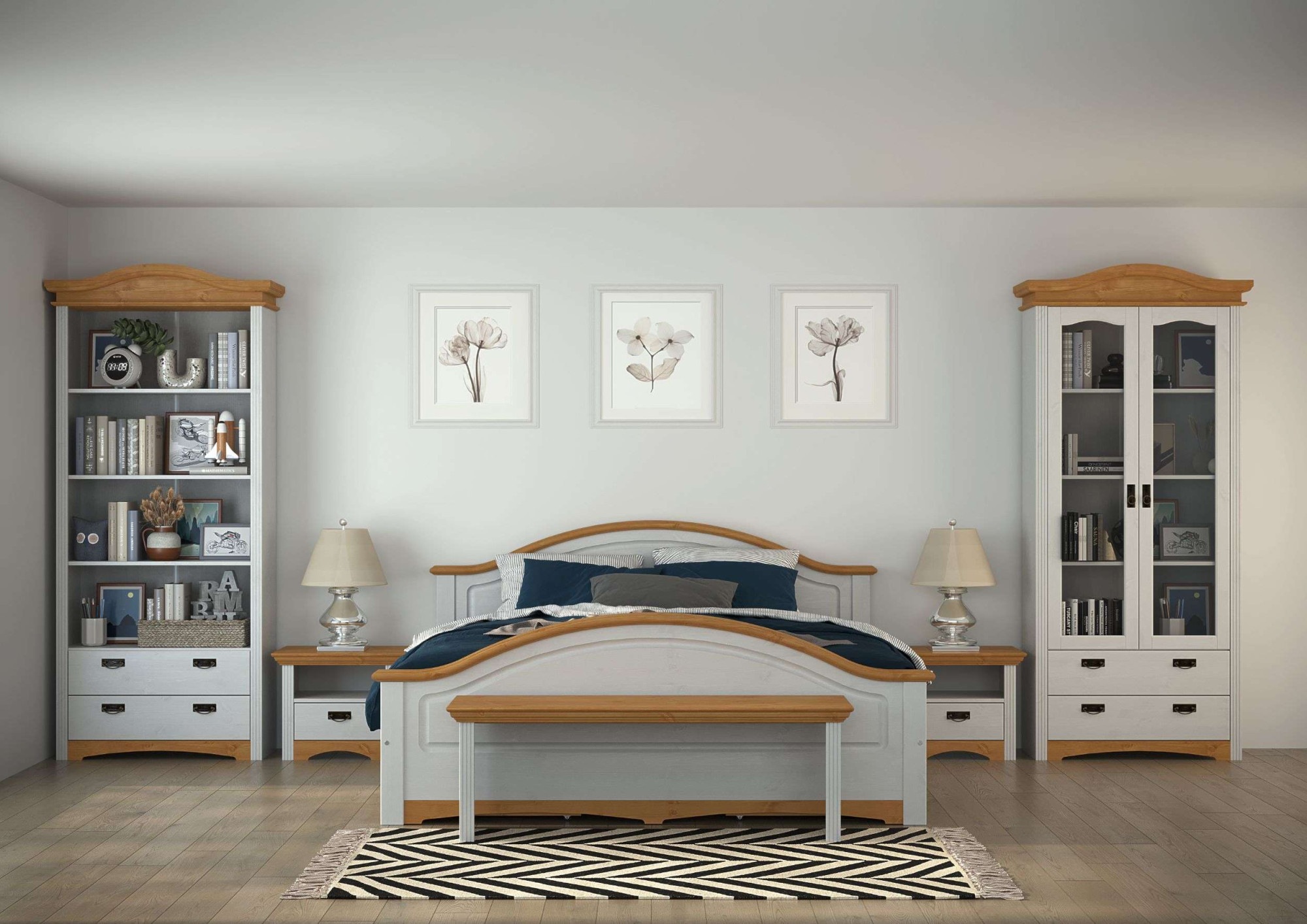 Home affaire Regal »Konrad, Standregal, Bücherregal, Stauraum«, aus massiver Kiefer, Breite 94 cm, Höhe 208 cm, mit Schubladen, FSC®