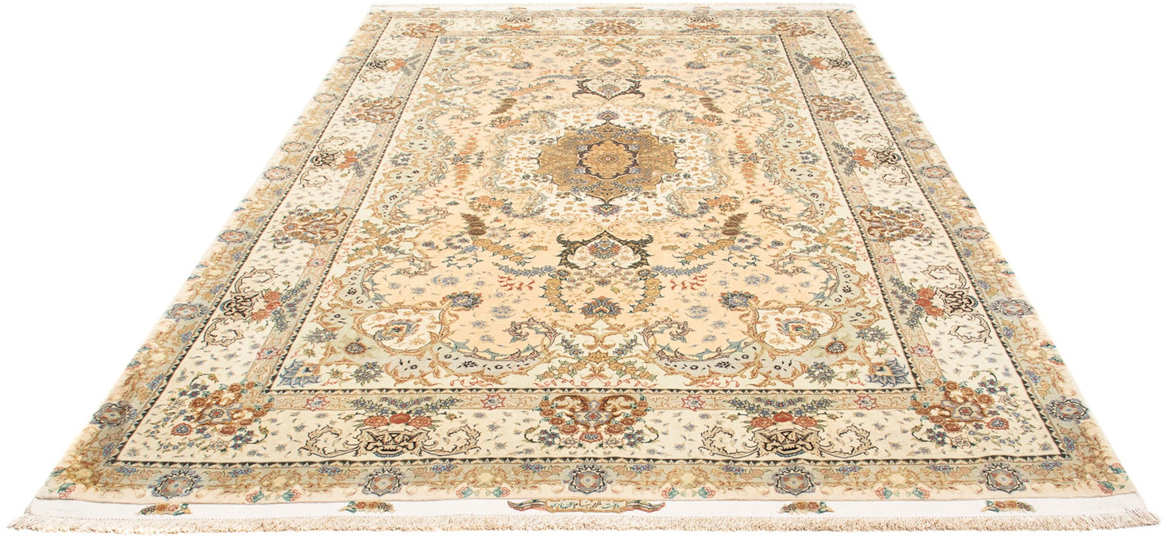 Image of morgenland Orientteppich »Perser - Täbriz - Royal - 298 x 202 cm - beige«, rechteckig, 7 mm Höhe, Wohnzimmer, Handgeknüpft, Einzelstück mit Zertifikat bei Ackermann Versand Schweiz