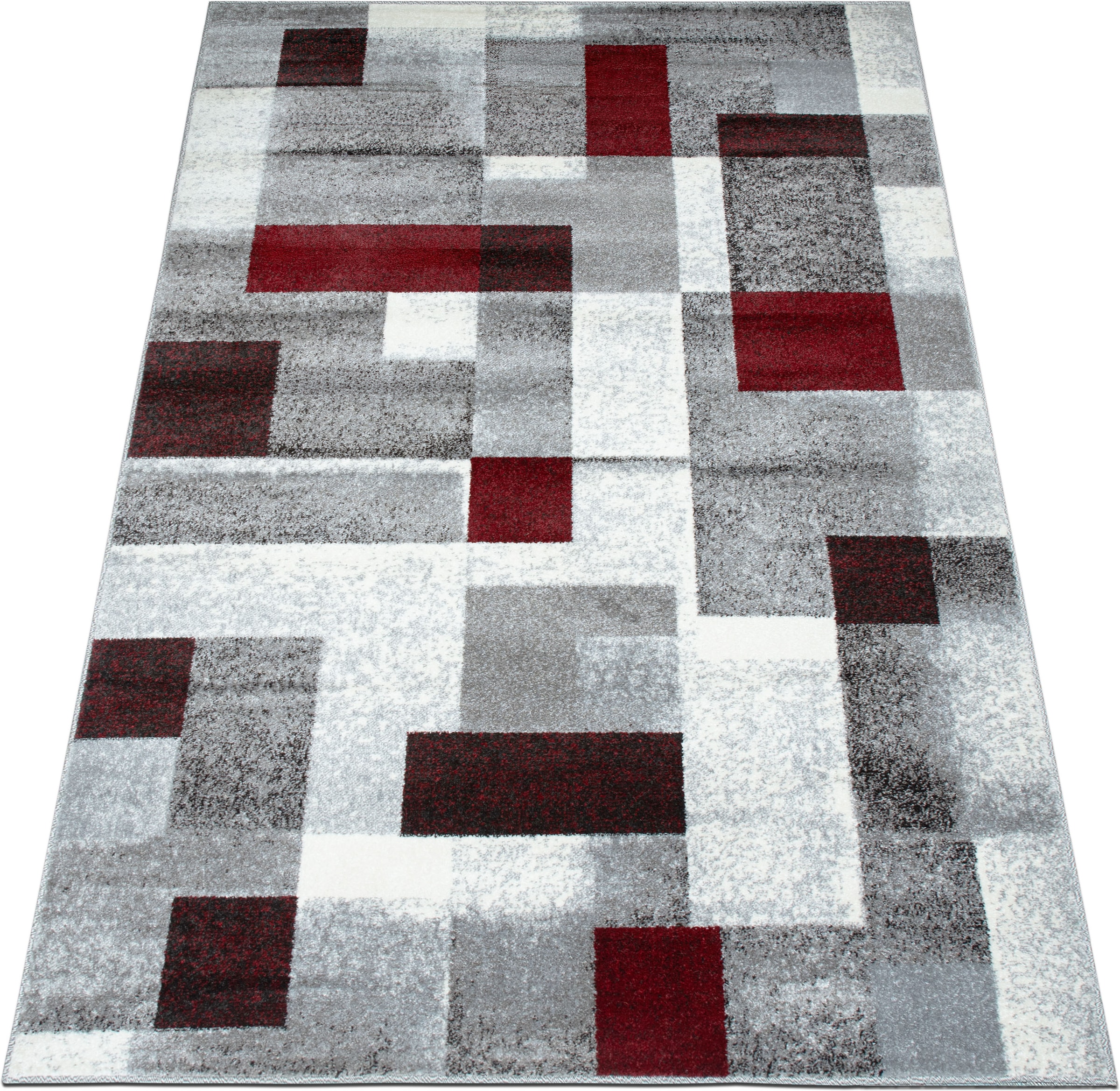 GOODproduct Tapis »Corine« Rectangulaire 9 mm Höhe Avec poil particulièrement doux, poil ras, design moderne à carreaux,