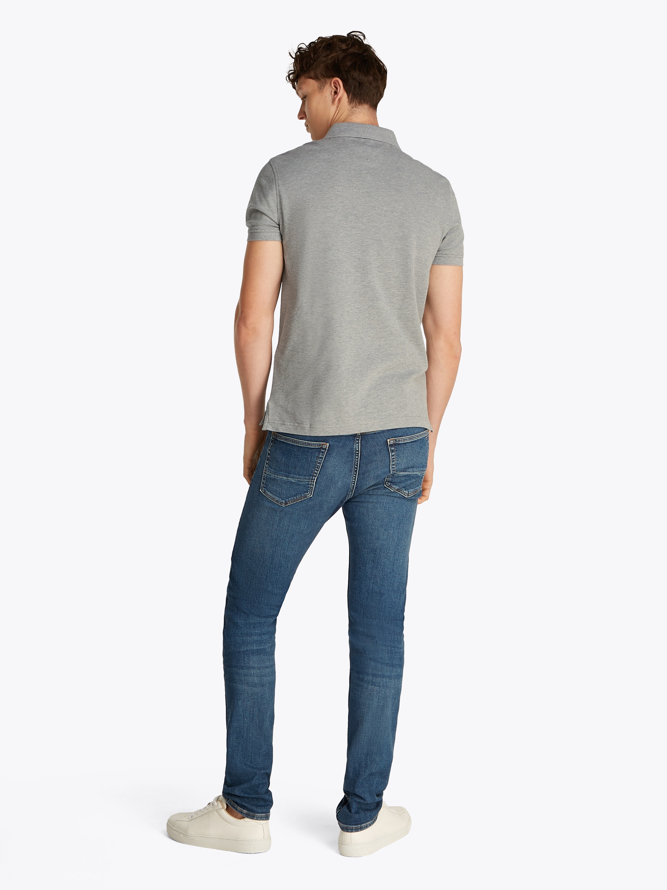 Tommy Hilfiger Poloshirt »1985 REGULAR POLO mit Kontraststreifen und Knopfleiste«, unifarben, sportlich, regular fit, Baumwollmix, Polokragen