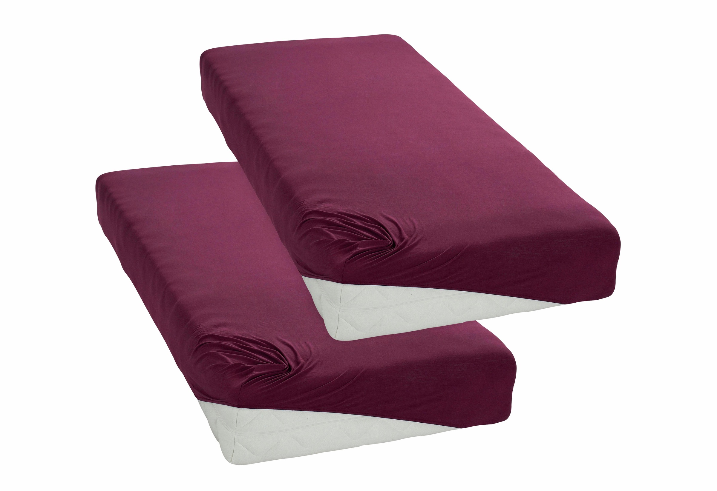 Image of my home Spannbettlaken »Orange Bettlaken, in 90x200, 140x200 und 180x200 erhältlich, 100% Baumwolle«, (2 St.), Jersey, für Matratzenhöhe bis zu 20 cm, mit Gummizug bei Ackermann Versand Schweiz