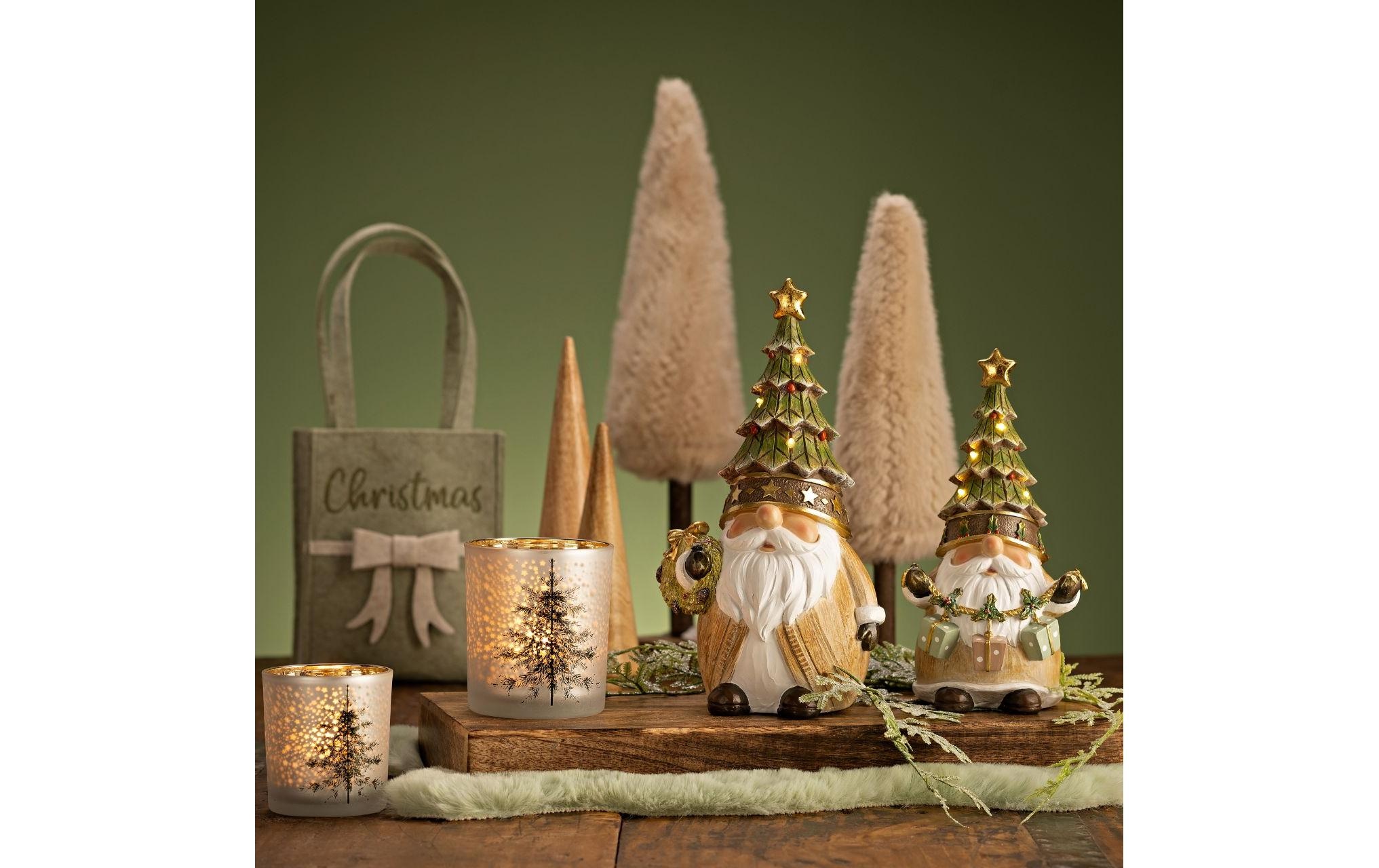   Weihnachtsfigur »G. Wurm Wichtel mit Tannenbaum mit LED«