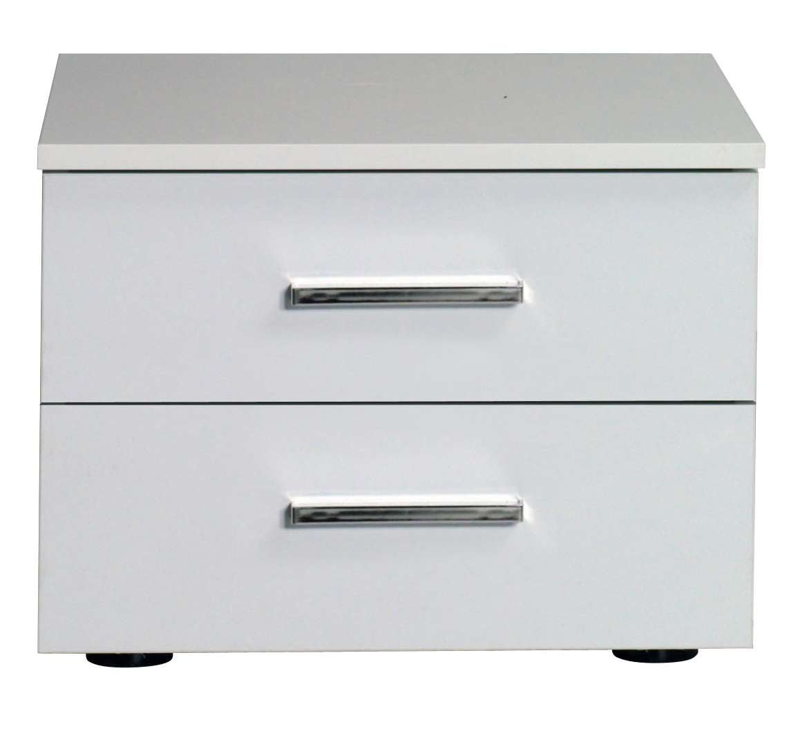 Home affaire Nachttisch »LANDERY Nachtkommode mit 2 Schubladen, Set 2 Stücke« Set,  hochglänzend, Set, 2 St., Nachtschränke, Masse B/T/H: 46,4/40,8/33,6 cm