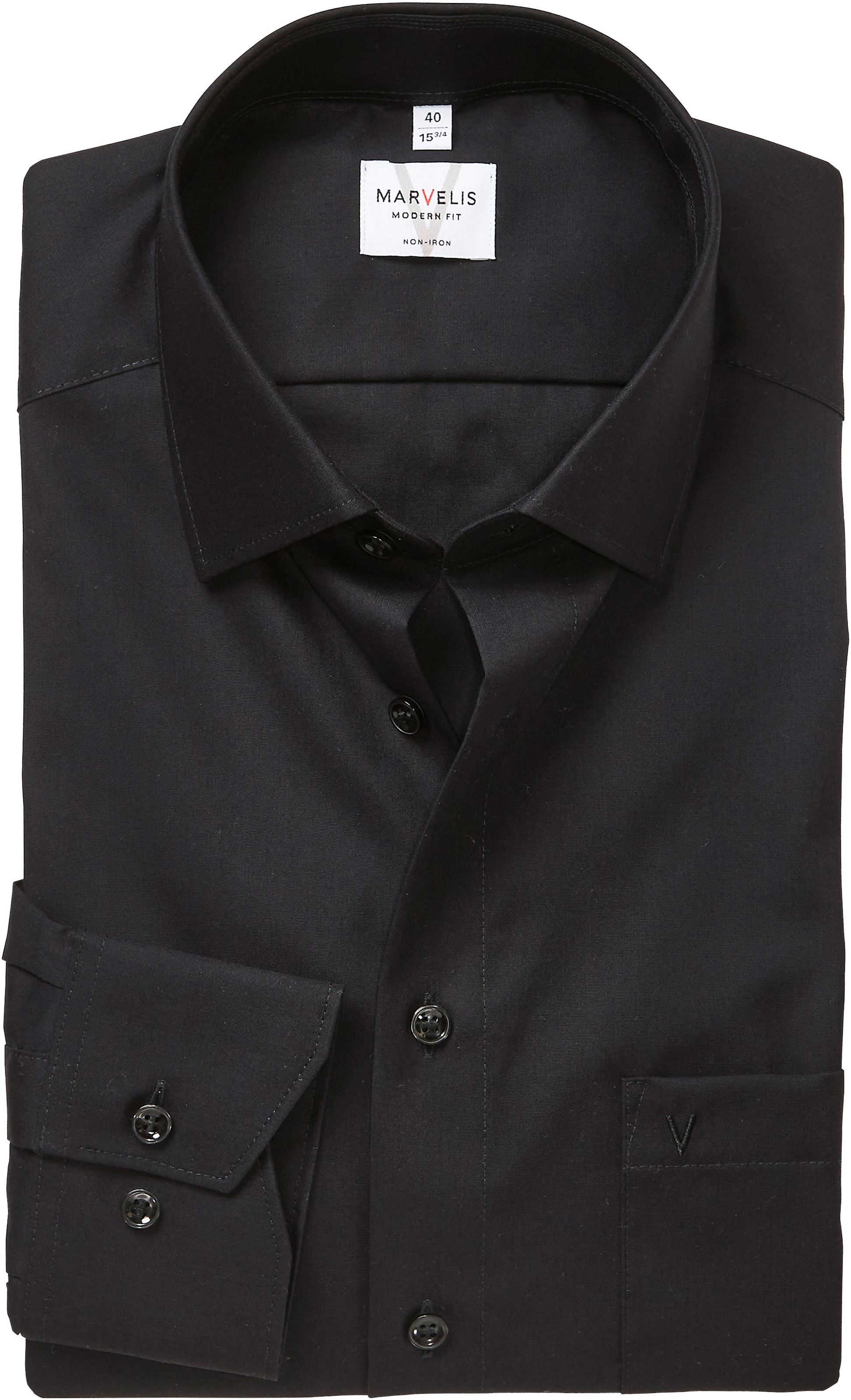 Image of MARVELIS Langarmhemd modern fit, Businesshemd, bügelfrei, New-Kentkragen