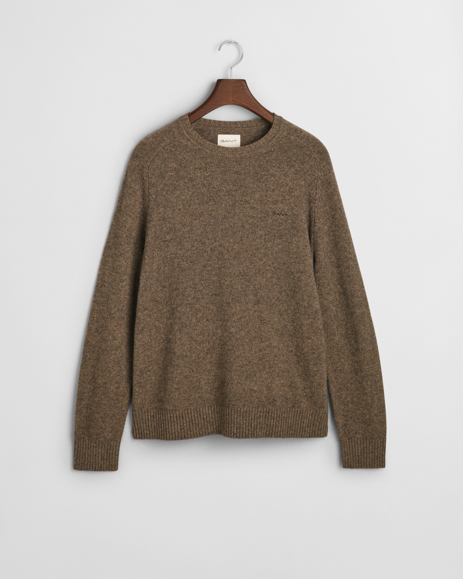Gant Rundhalspullover »WOOL BLEND C-NECK«, in melierter Optik
