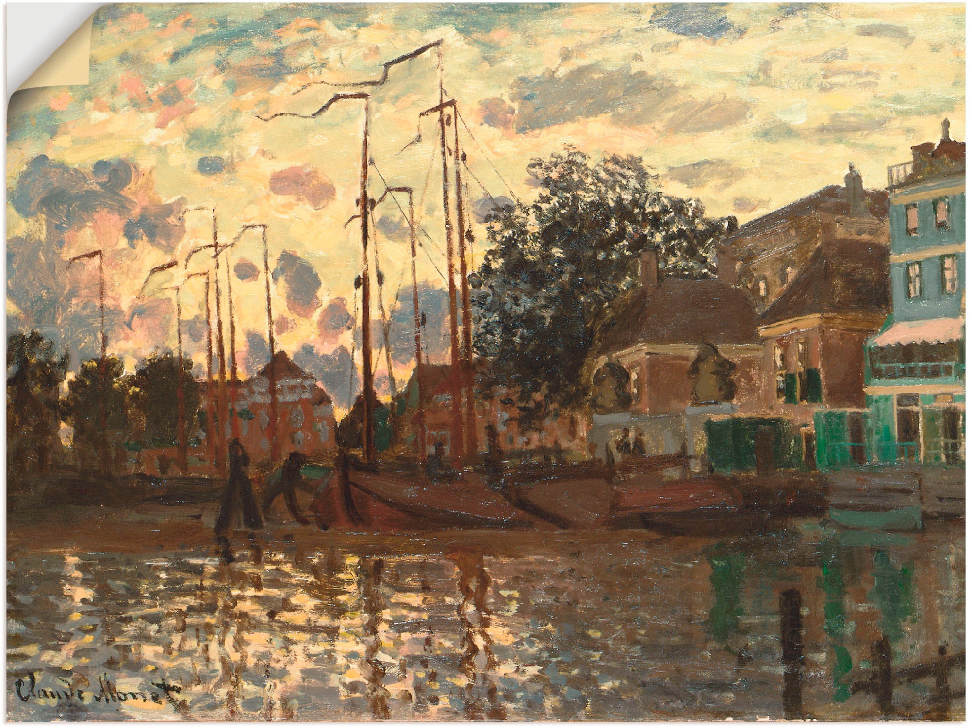 Image of Artland Wandbild »Kanal in Zaandam am Abend. 1871«, Gewässer, (1 St.), in vielen Grössen & Produktarten -Leinwandbild, Poster, Wandaufkleber / Wandtattoo auch für Badezimmer geeignet bei Ackermann Versand Schweiz