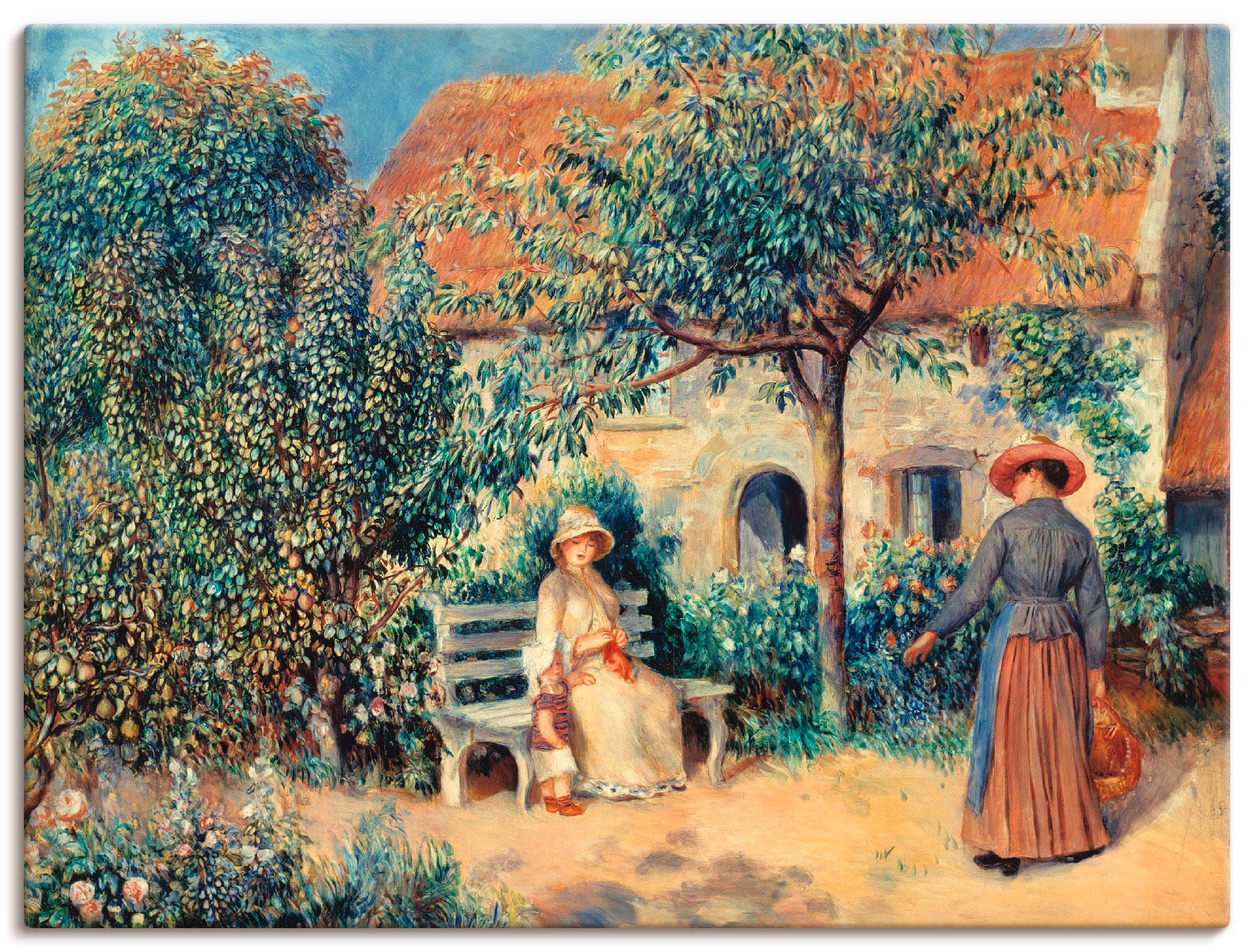 Image of Artland Wandbild »Szene im Garten«, Garten, (1 St.), in vielen Grössen & Produktarten -Leinwandbild, Poster, Wandaufkleber / Wandtattoo auch für Badezimmer geeignet bei Ackermann Versand Schweiz