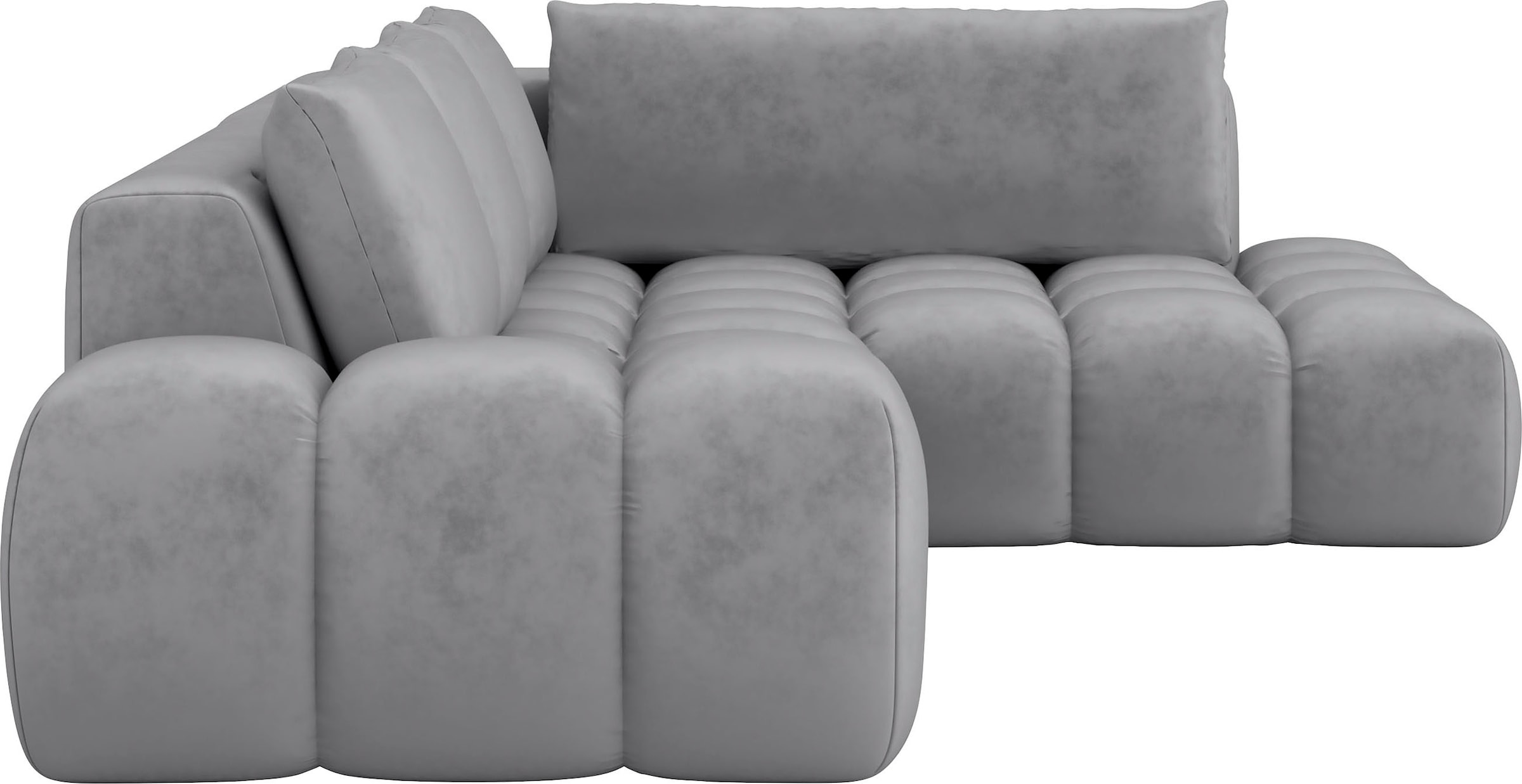 INOSIGN Ecksofa »AZITA Designsofa, elegant und bequem L-Form, Bubble-Optik«, lose Rückenkissen, traumhafte Steppung, Masse B/T/H: 352/210/72 cm