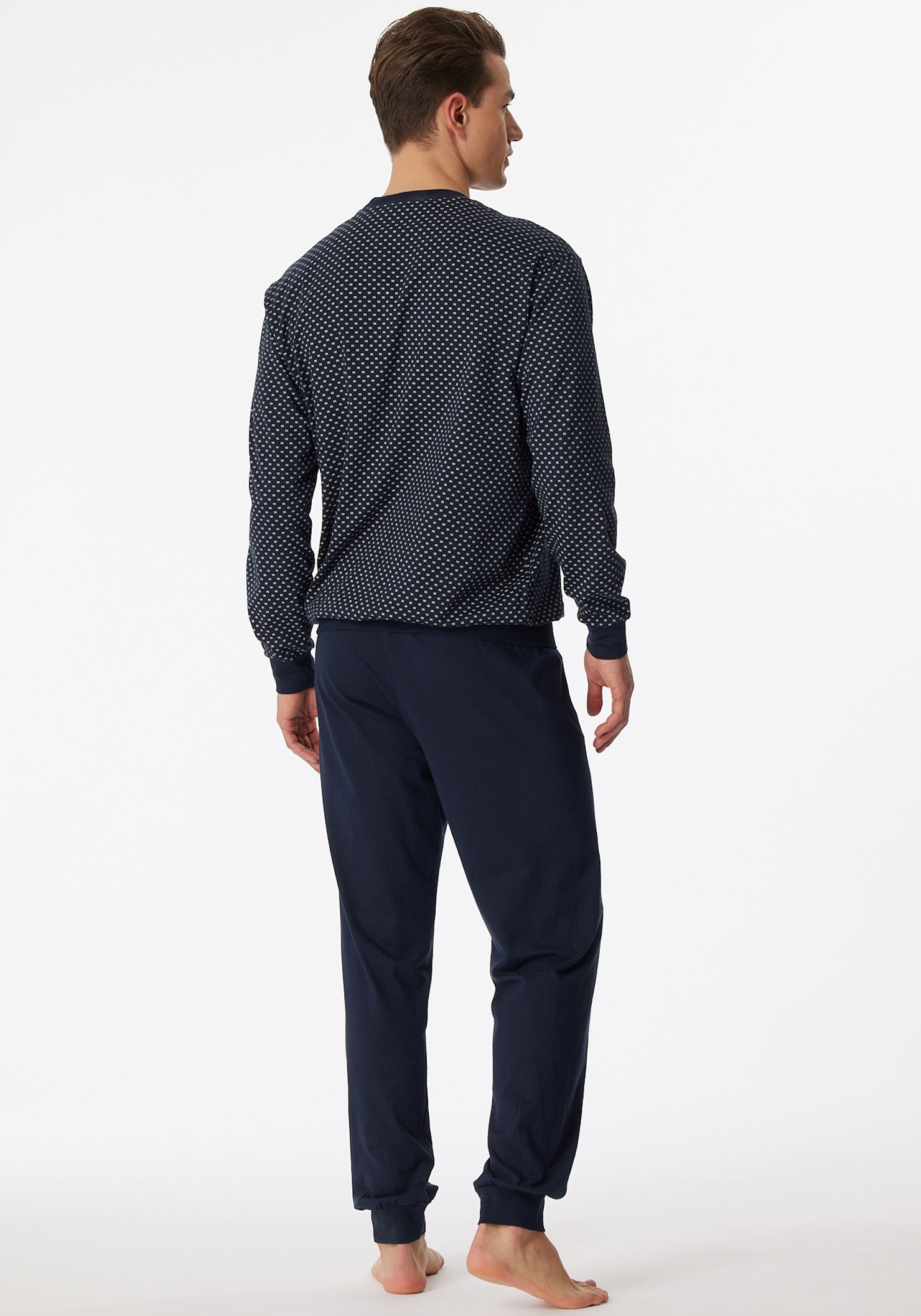 Schiesser Pyjama »"Dark Sapphire"«, (2 tlg.), mit bequemen Bündchen an den Arm- und Beinabschlüssen