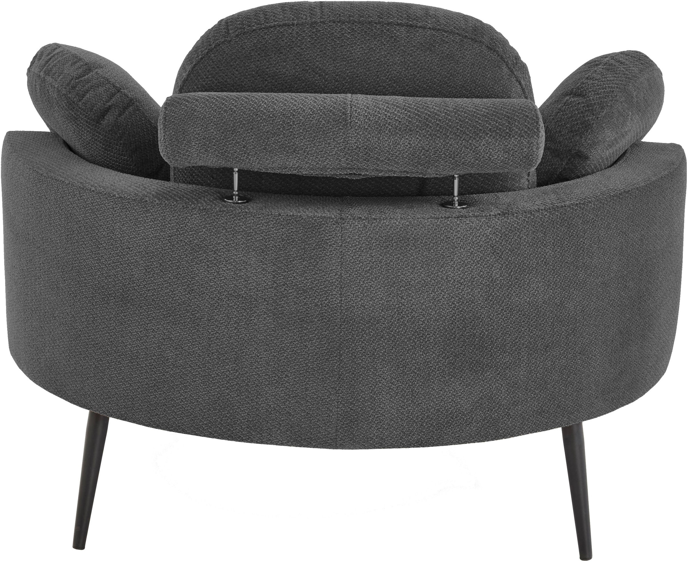 GOODproduct Canapé 2 places »Riko Sessel, B: 110 cm, Sitzhöhe: 44 cm« XXL- Sessel, mit Stauraumhocker, Rückenstütze & 4 Zierkissen