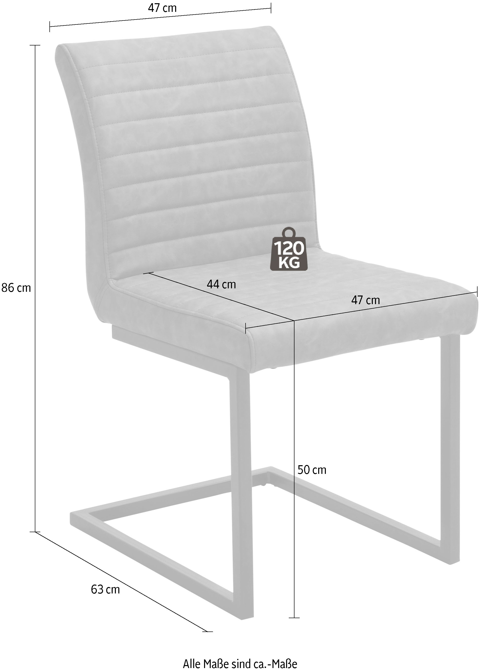 MCA furniture Esszimmerstuhl »Kian«, (Set), 2 St., Vintage Kunstleder mit  oder ohne Armlehne, Stuhl belastbar bis 120 kg bequem kaufen