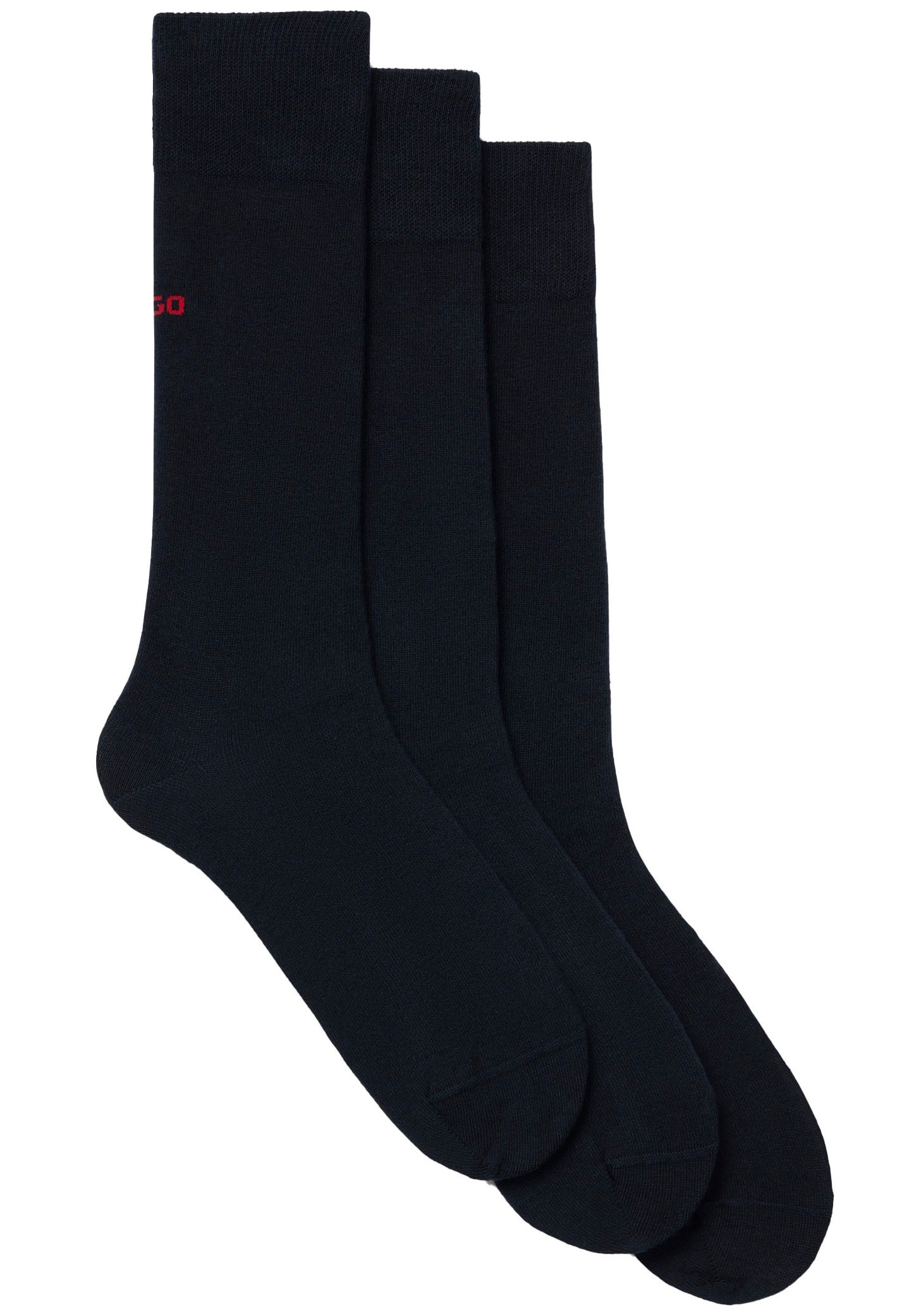 Image of HUGO Underwear Businesssocken "3P RS UNI CC" Packung, 3er Pack, 3 Stk. tlg. mit kontrastfarbenen HUGO Logo-Schriftzug