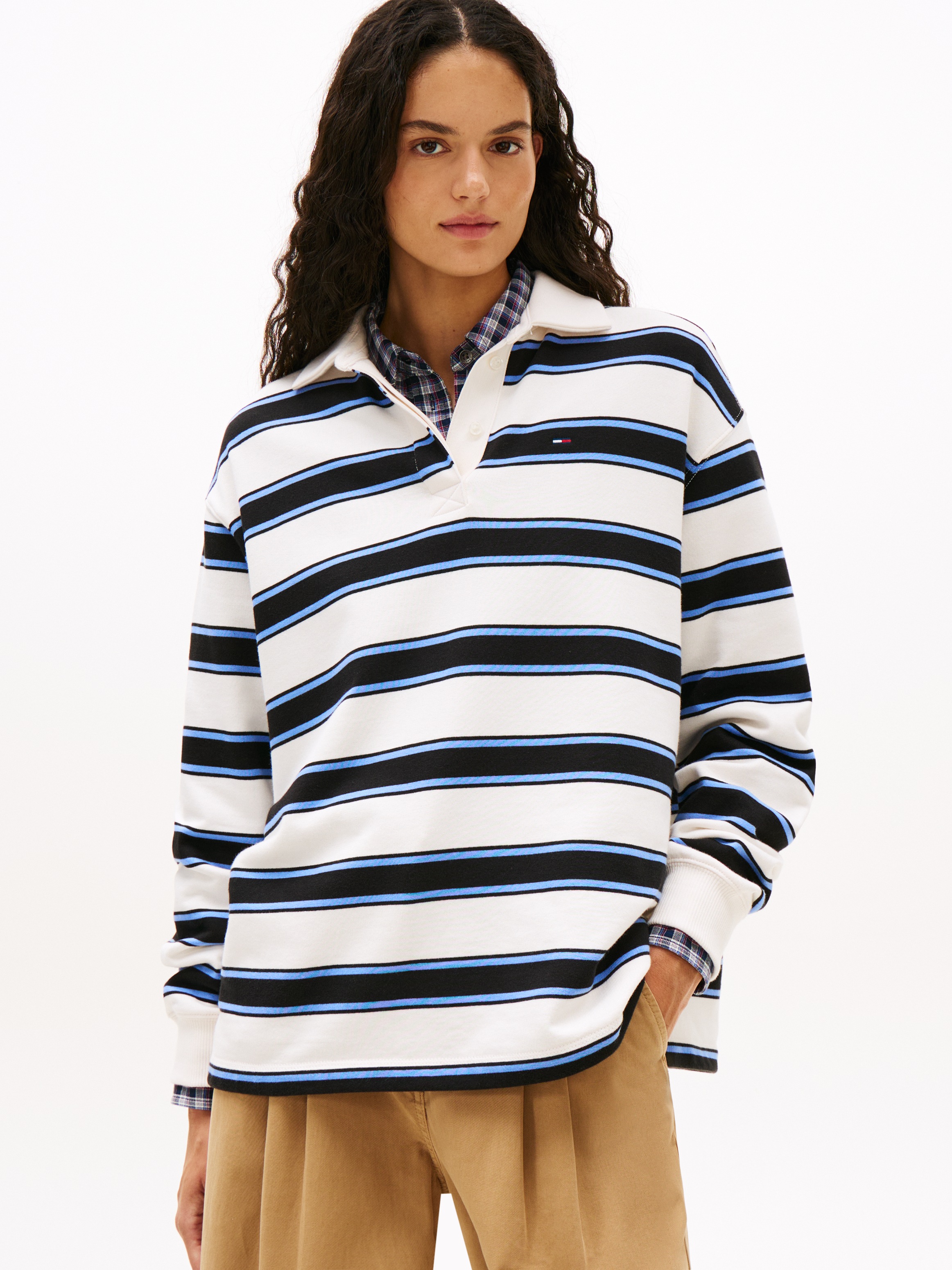 Image of Tommy Jeans Sweatshirt "TJW RLX S-FLAG STRIPE RUGBY EXT"