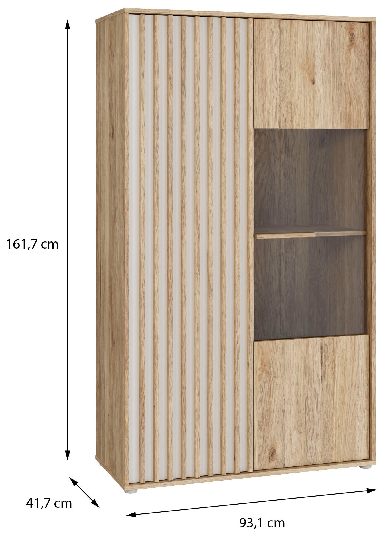 FORTE Buffet haut »Forte Arank Highboard, Glastüre, Beleuchtung optional bestellbar«