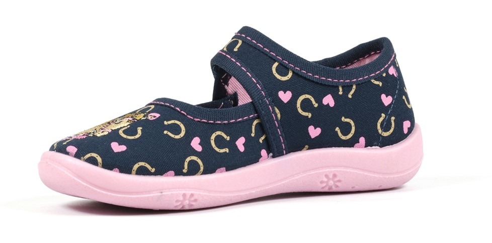 Richter Hausschuh, Klettschuh, Kindergarten Schuh mit süssem Print