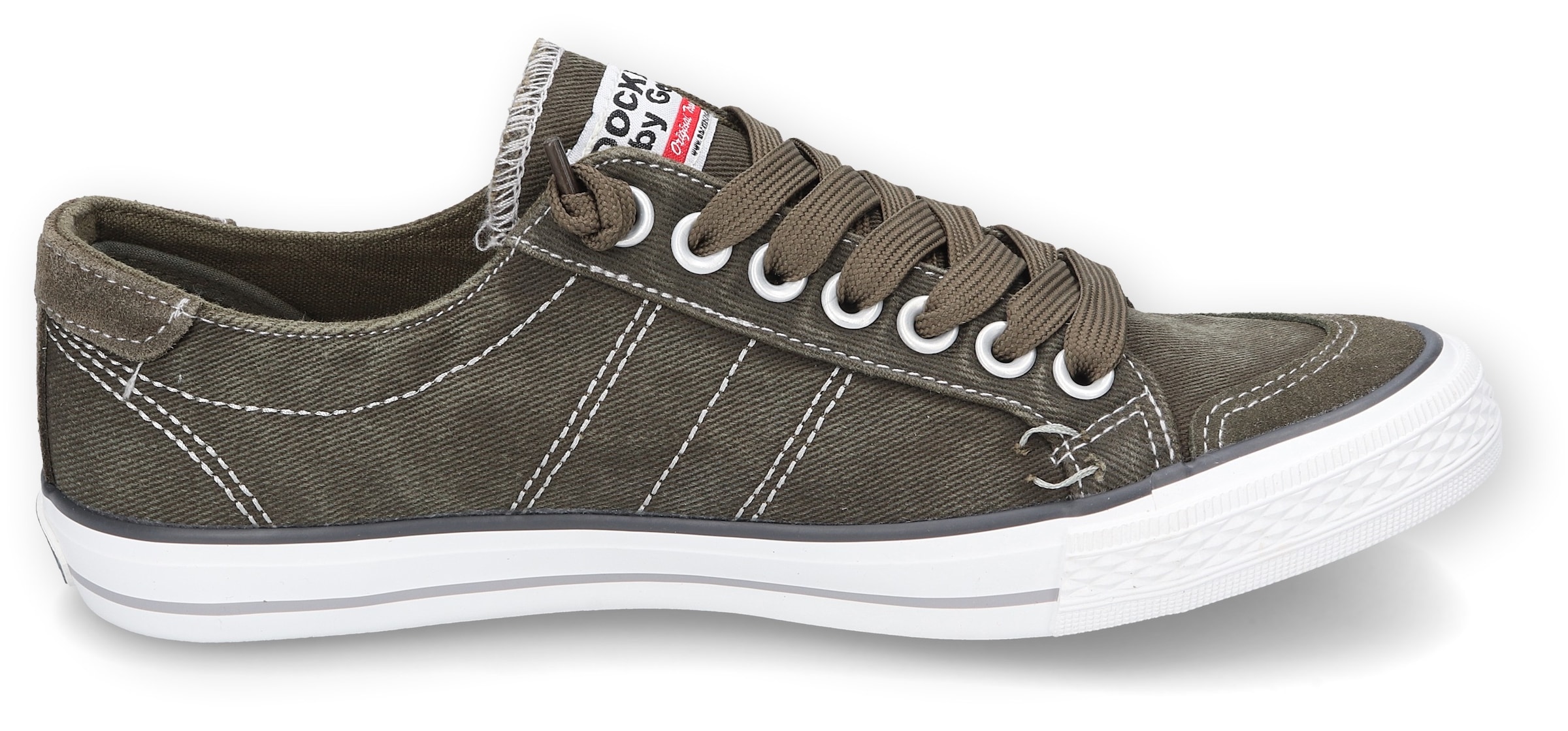 Dockers by Gerli Slip-On Sneaker  , Freizeitschuh, Retro Sneaker, Fake Schnürung, in cooler Jeansoptik