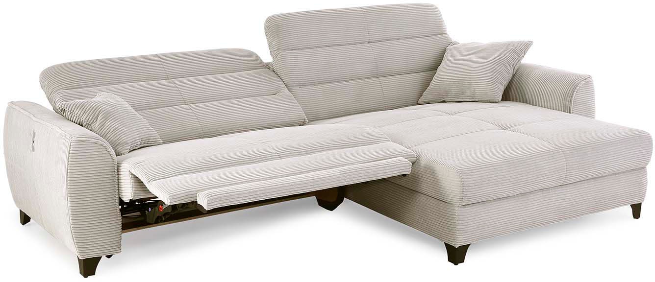 Jockenhöfer Gruppe Canapé d'angle »Double One L-Form, B: 288 cm, 2x120 cm breite, elektr. Relaxfunktionen« réglage de la tête, connexion USB & coussin décoratif