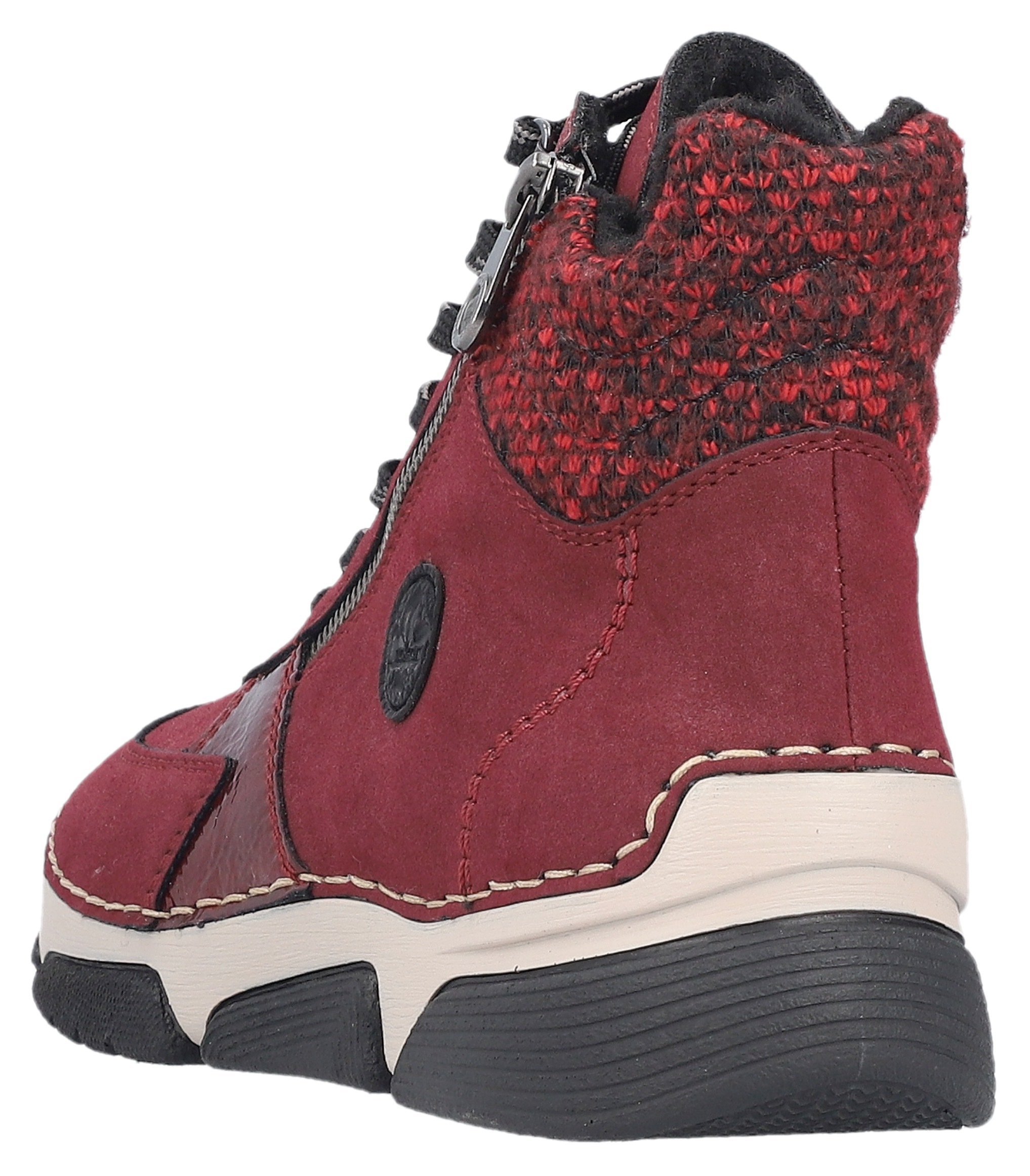 Rieker Winterboots  Schnürstiefelette, Schnürboots mit Textil-Besatz am Schaftrand
