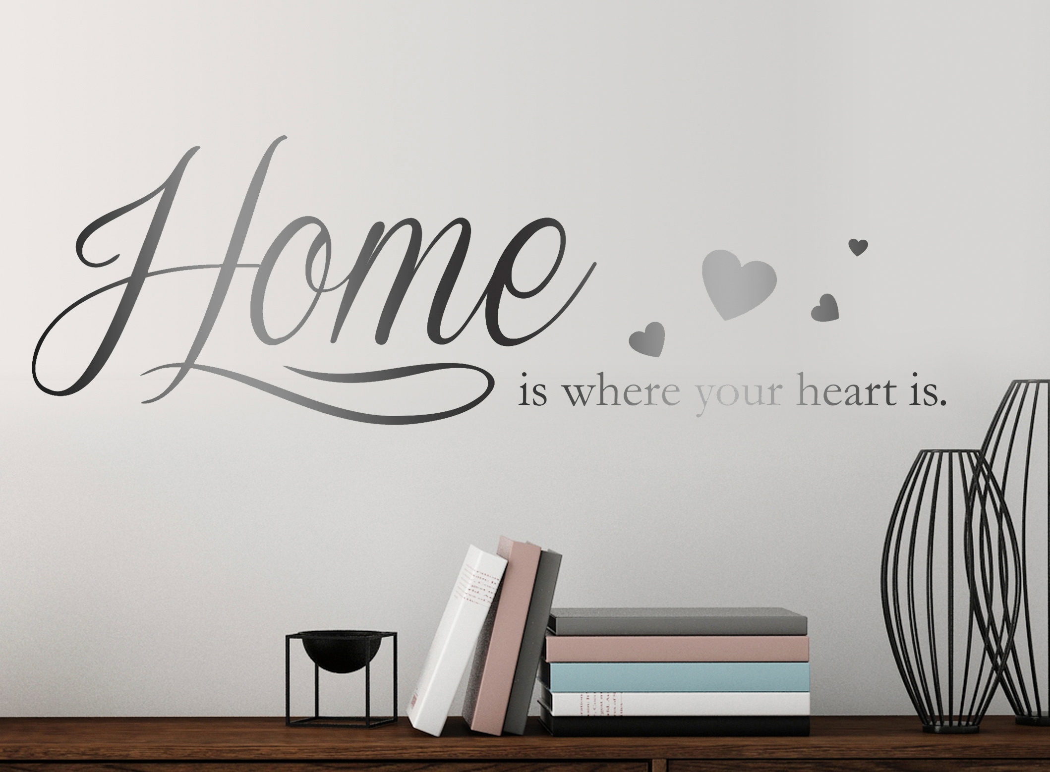 Wandtattoo »Home is where your heart is«, 120 x 30 cm