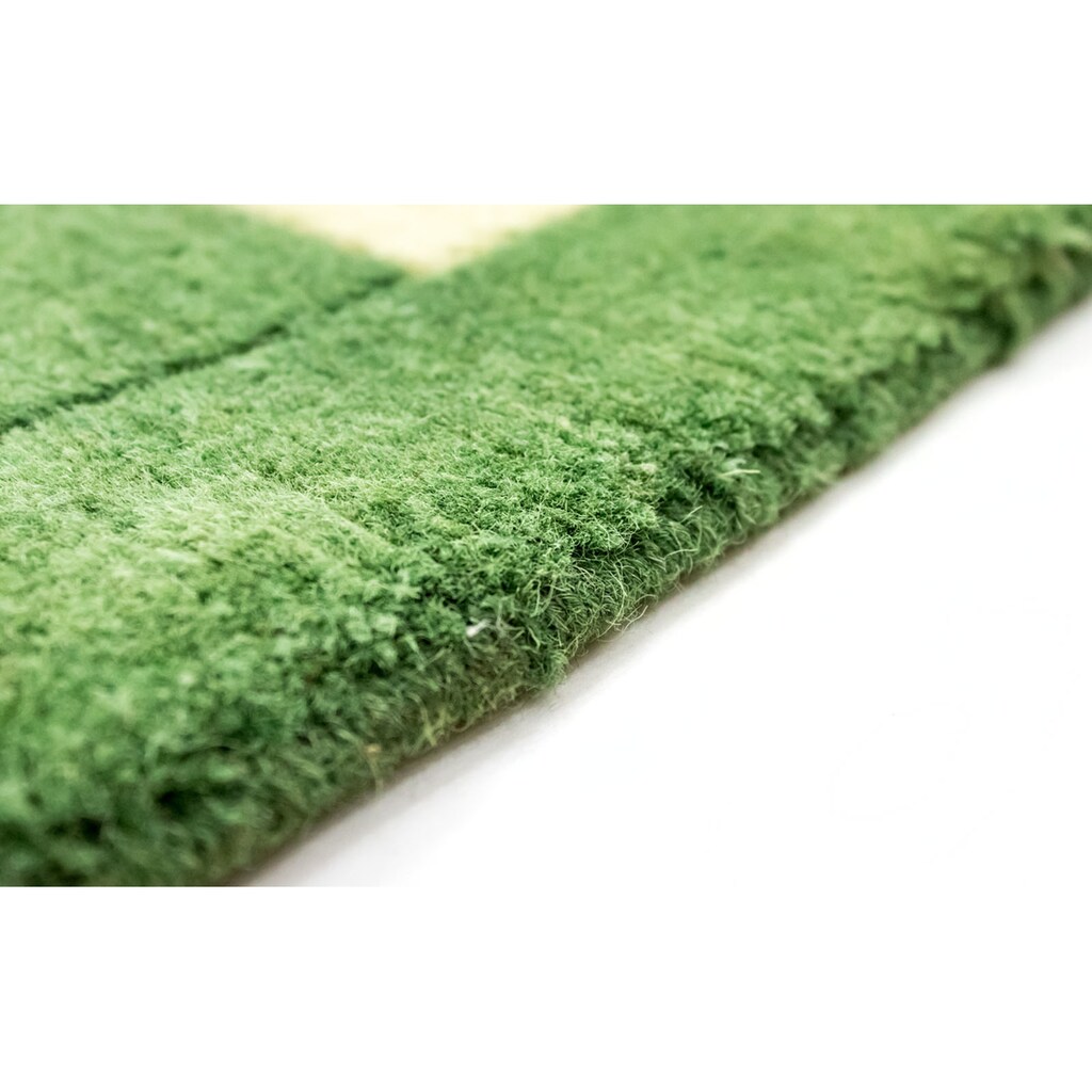 morgenland Wollteppich »Nepal Teppich handgeknüpft grün«, rechteckig