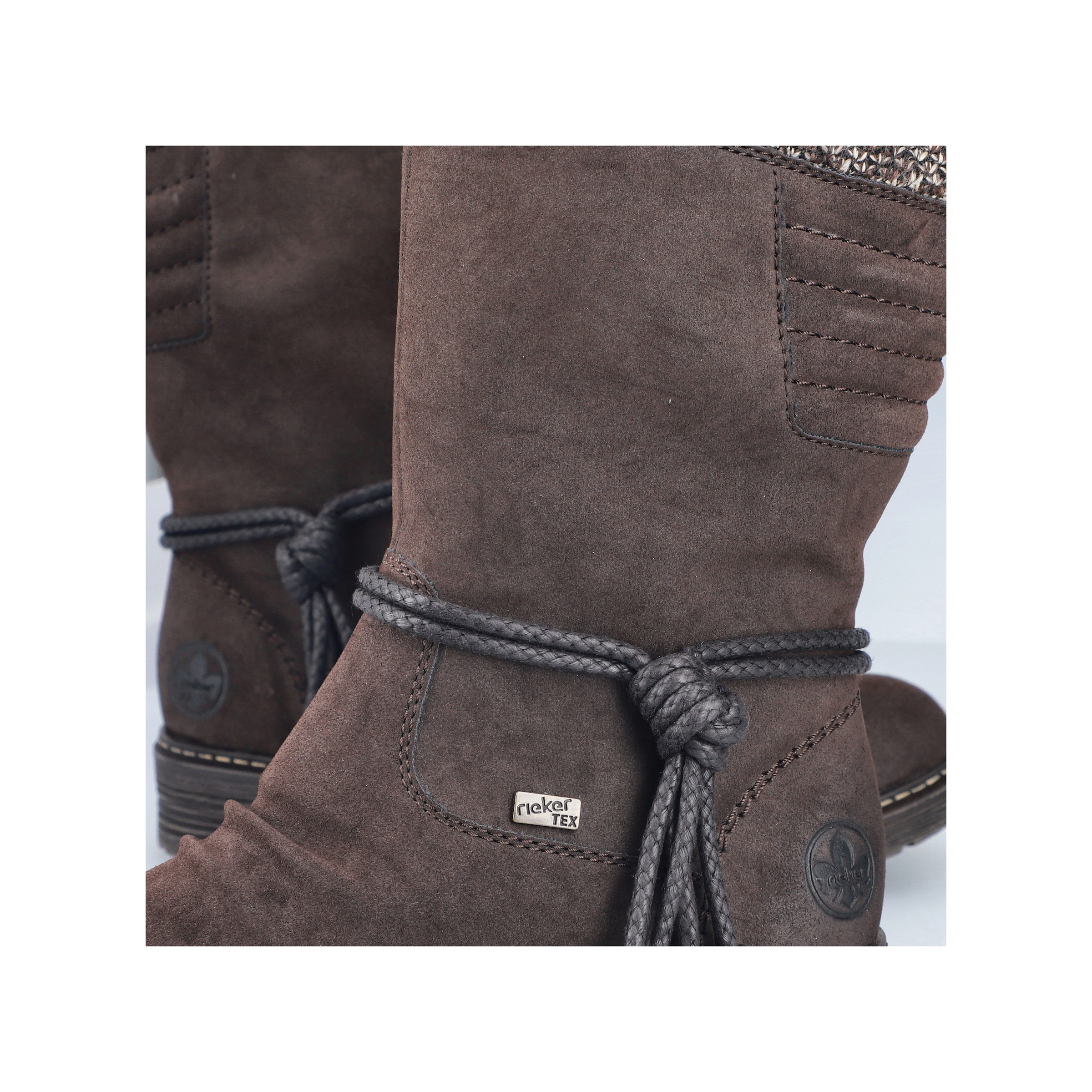 Rieker Winterstiefel  Winterboots, Blockabsatz, TEX-Membran, mit gestricktem Schaftrand