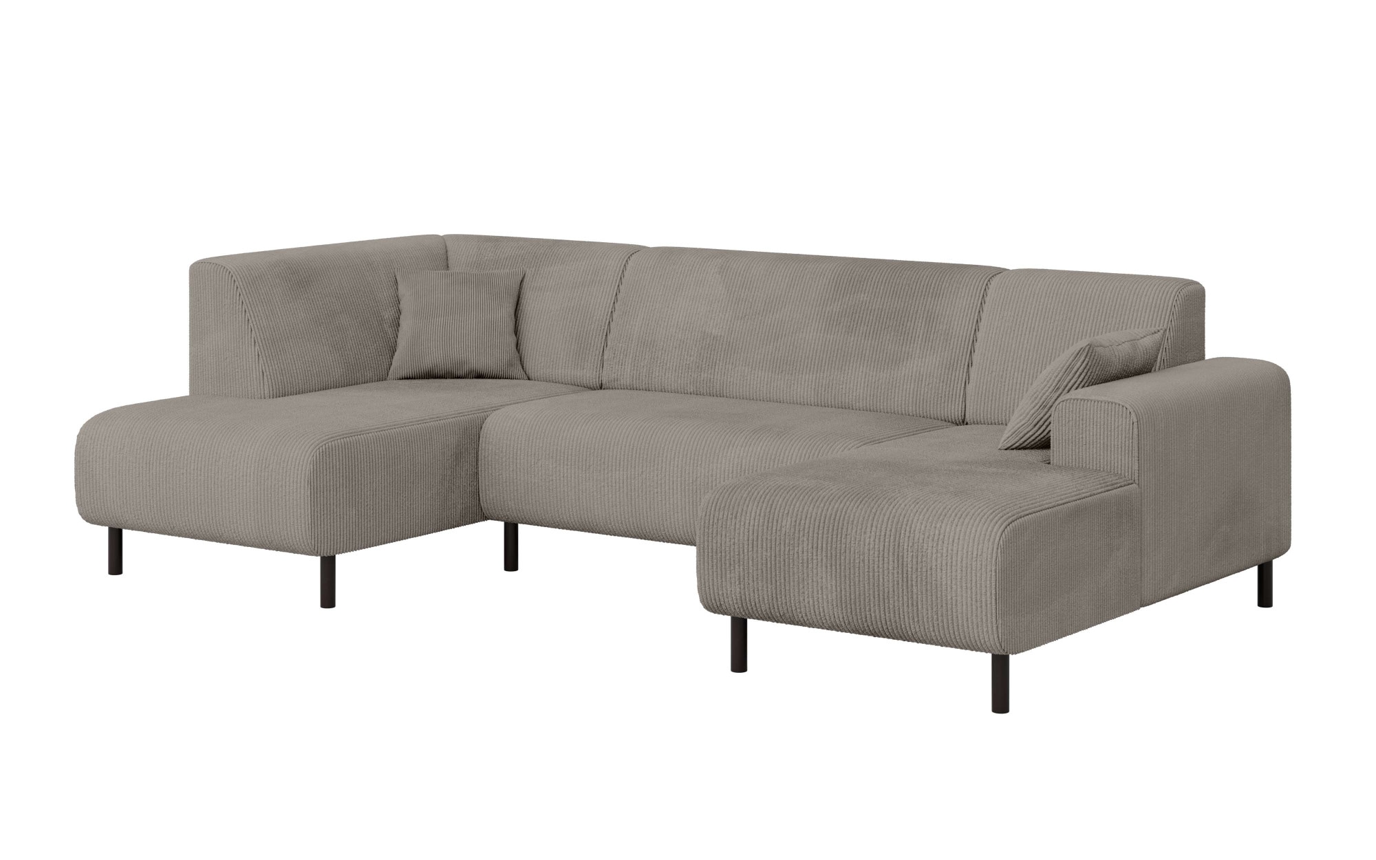 Home affaire Wohnlandschaft »ARROS U-Form mit Wellenunterfederung, Masse B/T/H: 300/163/81 cm«, incl. Zierkissen, mit Recamiere links/rechts bestellbar, auch in Cord