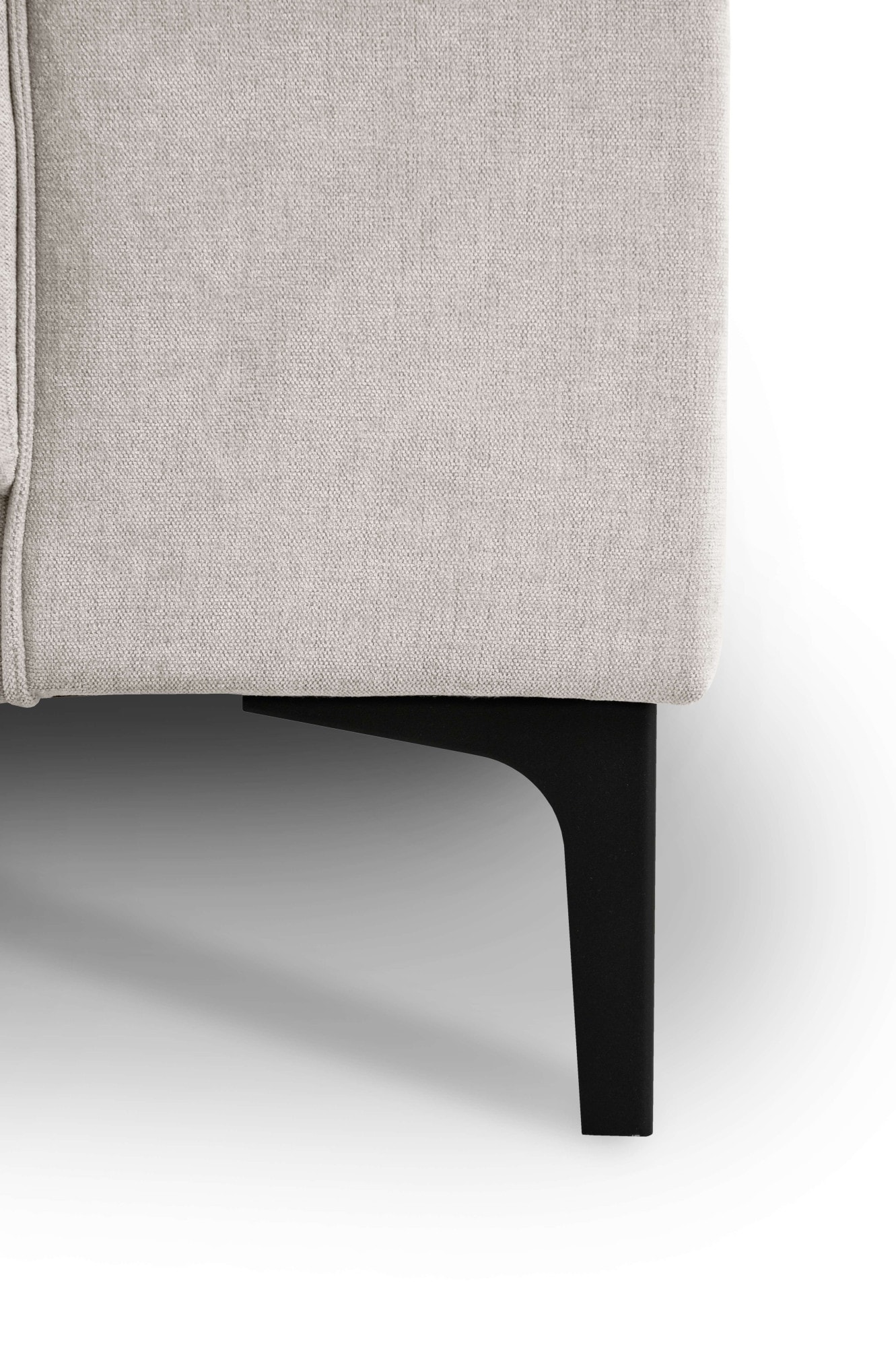 PLACES OF STYLE Ecksofa »Polsterecke Oland, Struktur, Flachgewebe, Luxus-Microfaser, Boucle« L-Form, 280 cm, Wellenunterfederung, Skandi-Design, Metallfüsse