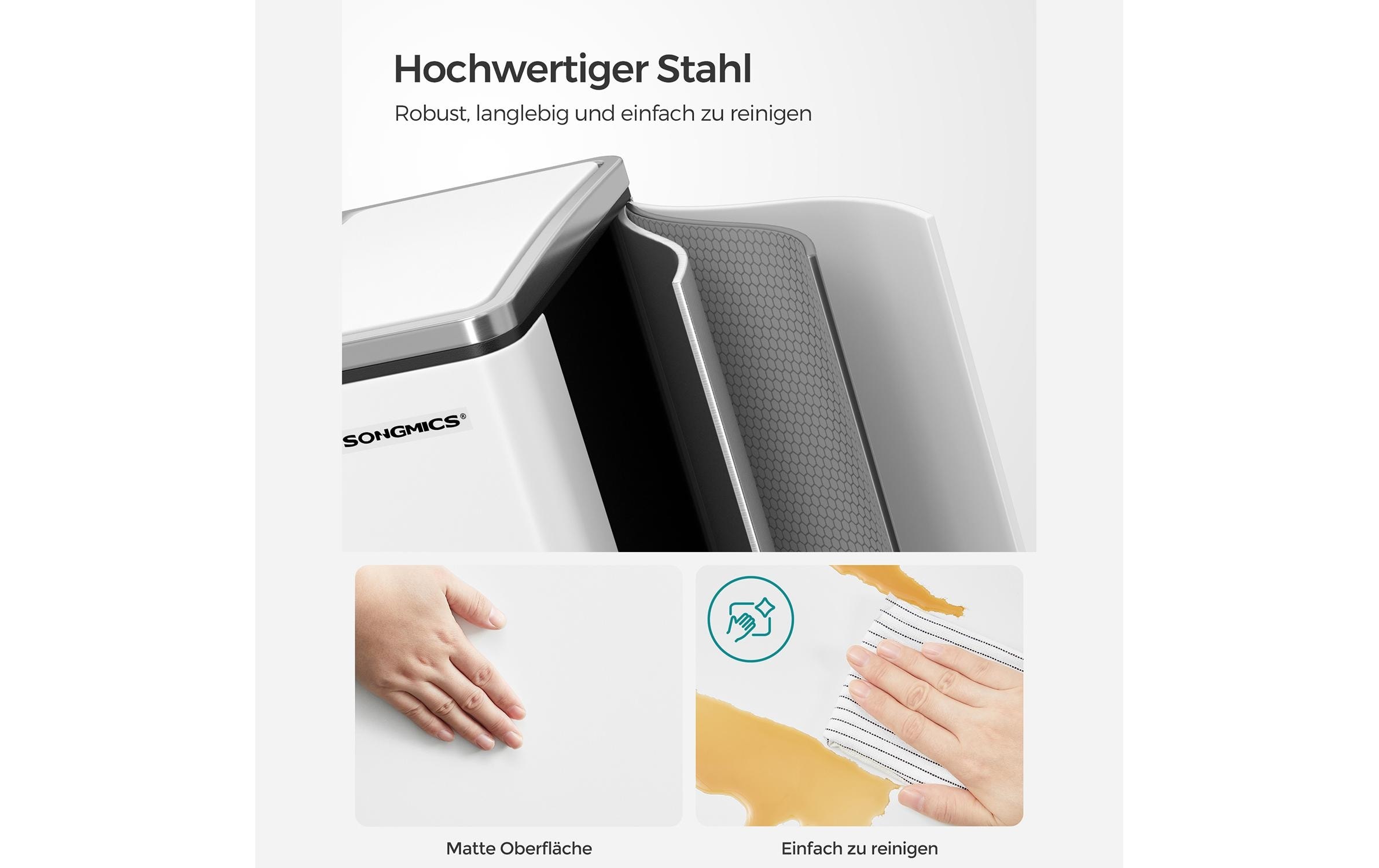 SONGMICS Mülleimer »3 x 18 l«, 3 Behälter