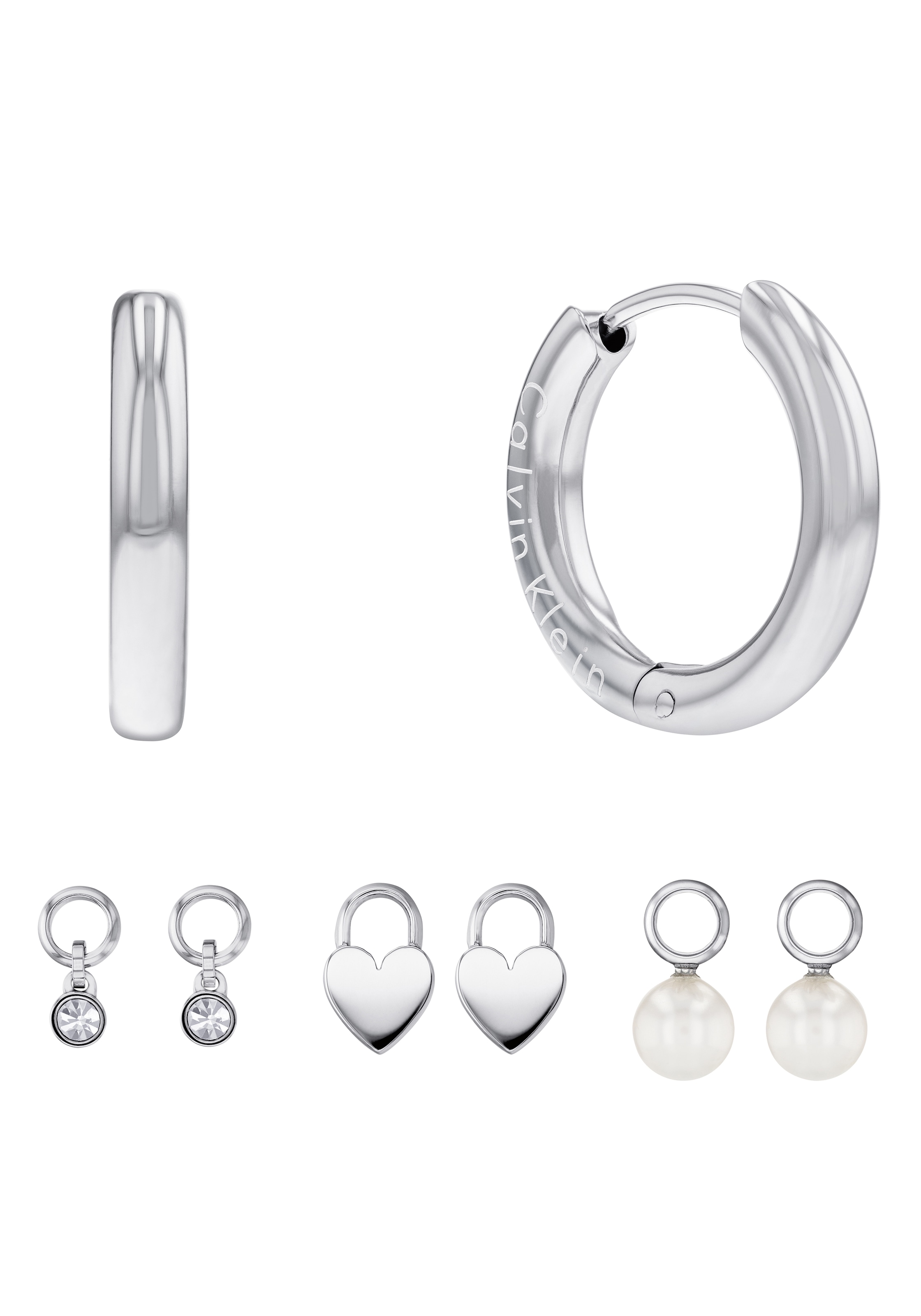 Image of Calvin Klein Ohrring-Set "Multipack Schmuck Ohrrschmuck Ohrringe Schmuckset Huggie" mit Glasstein - mit Glasperle