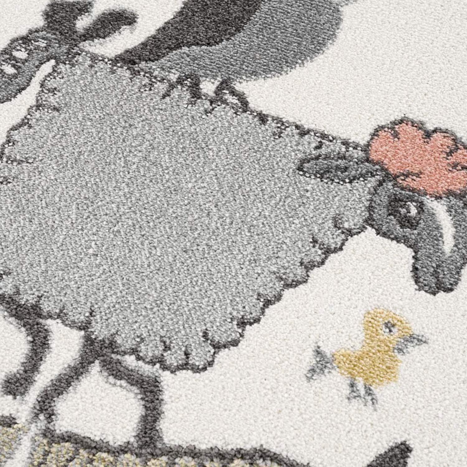 Carpet City Kinderteppich »Anime9394«, rund, 11 mm Höhe, Spielteppich mit Tieren, Weicher Flor, Pflegeleicht, Kinderzimmer