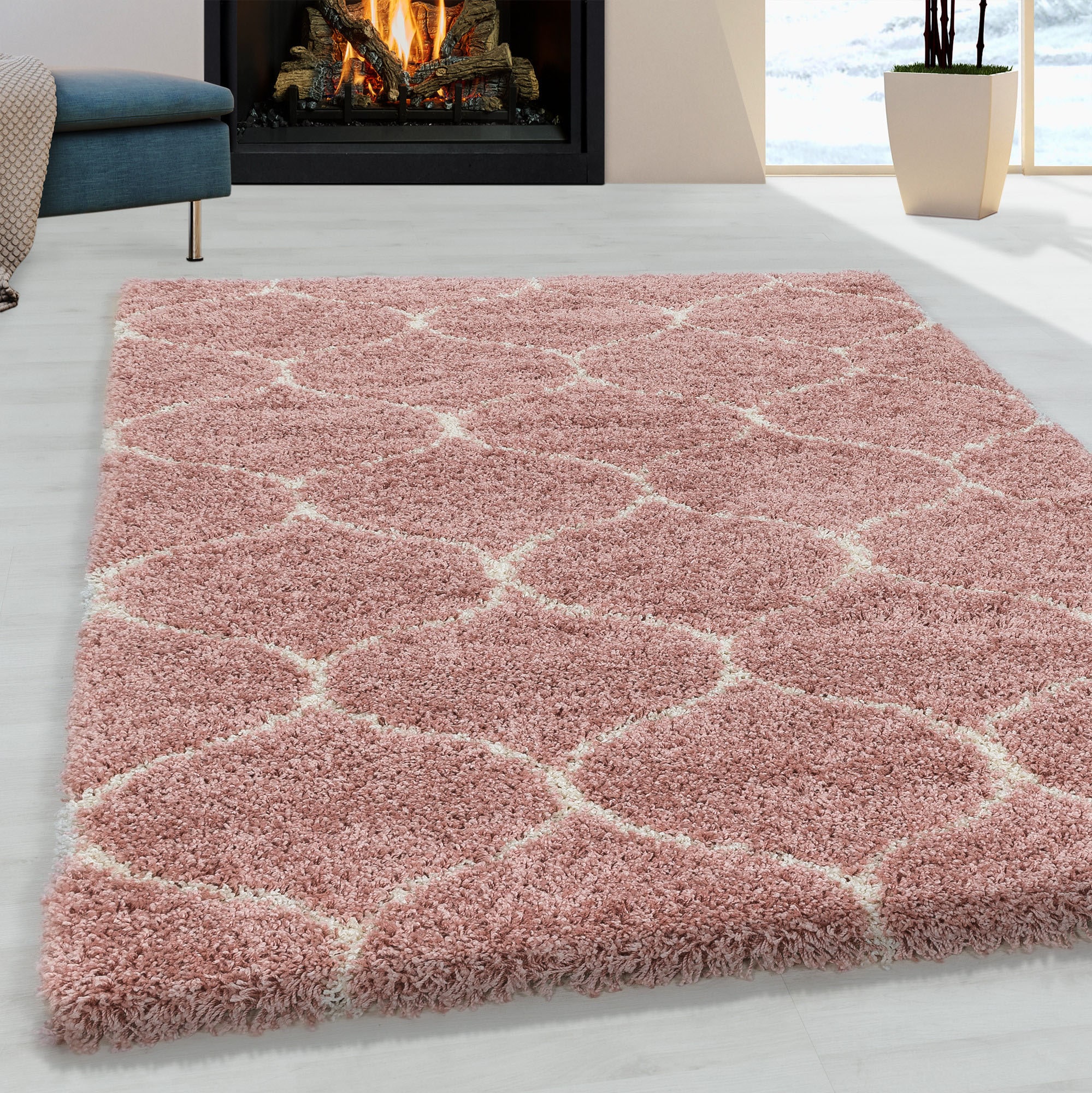 Ayyildiz Teppiche Hochflor-Teppich »SALSA 3201«, rechteckig, 50 mm Höhe, auch in rund, Pflegeleicht / Strapazierfähig / Shaggy/ Wohnzimmer