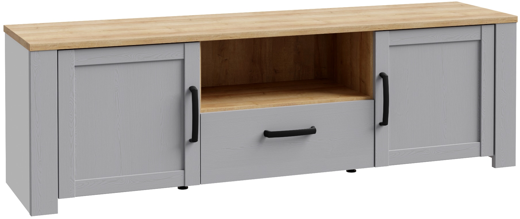 Image of FORTE TV-Board "Bohol TV-Schrank, Stauraum, 2 farbiges Dekor, landhaus" Breite 166 cm