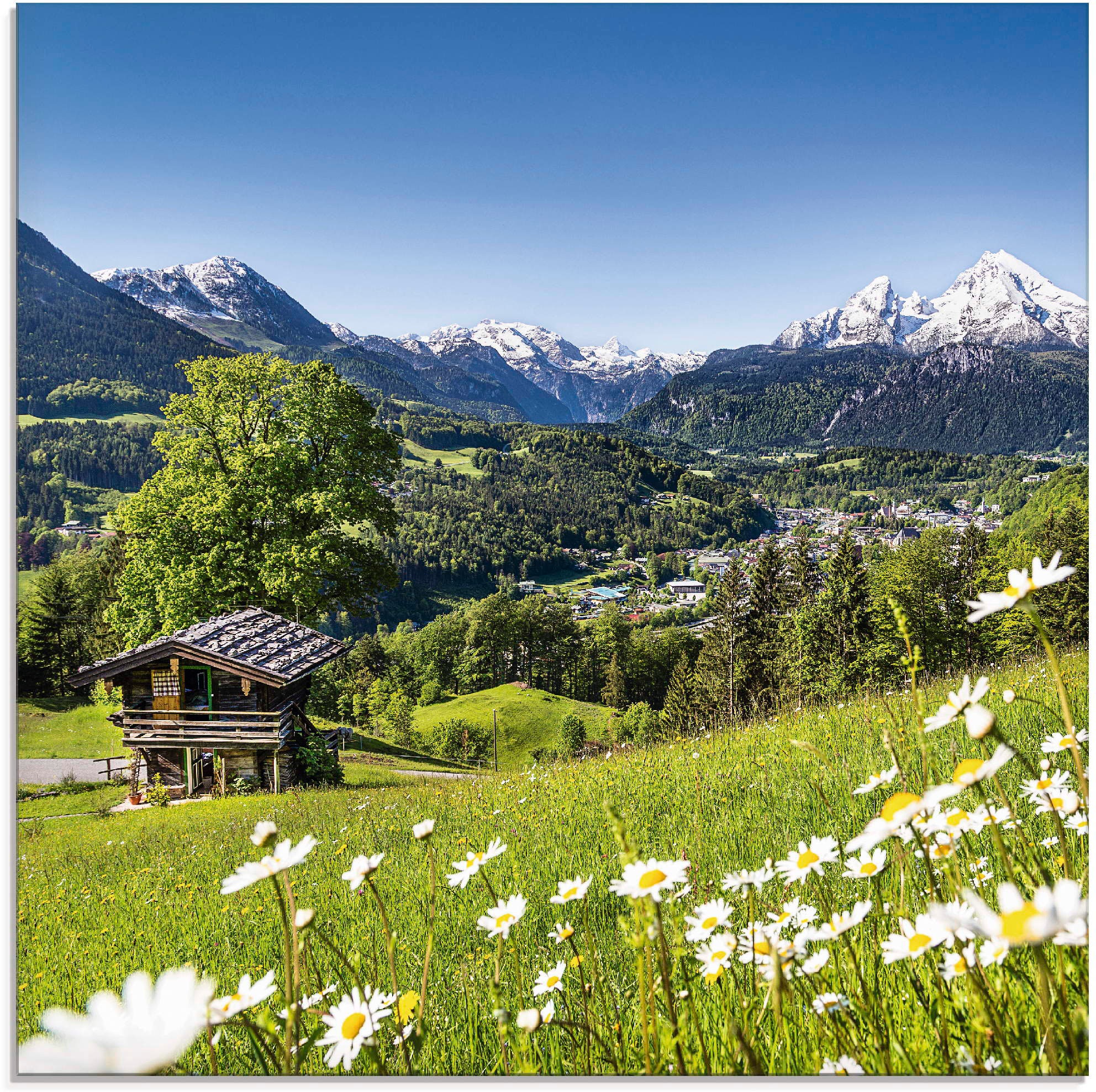 Image of Artland Glasbild "Landschaft in den Bayerischen Alpen" Berge 1 Stk. tlg. in verschiedenen Grössen