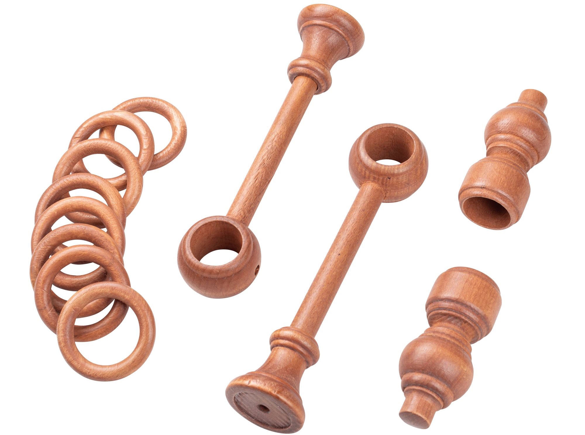 SN DECO GROUP Gardinenstange »Filigrano«, 1 läufig-läufig, Fixmass, 28 mm, Holz, verschiedene Längen und Farben, Komplettset