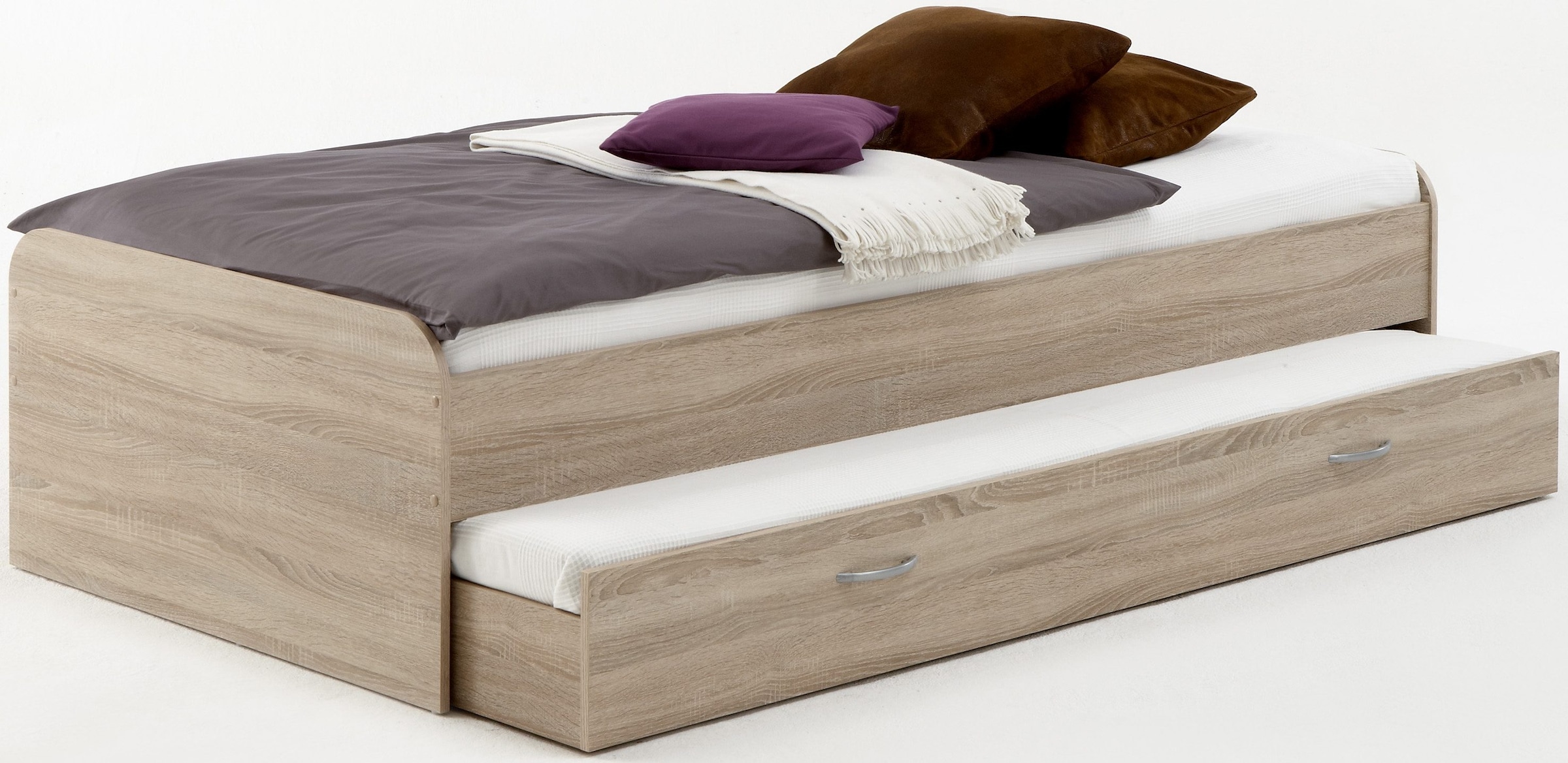 Image of FMD Funktionsbett Bett mit ausziehbarer Liegefläche auf Rollen, 90 x 200 cm