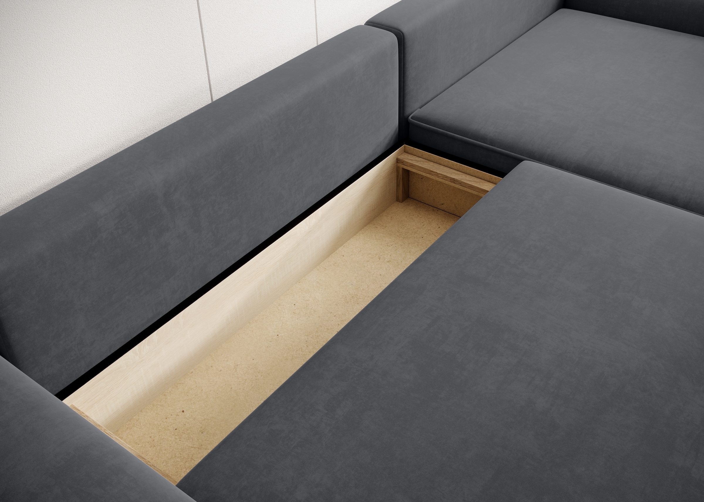 TRENDMANUFAKTUR Ecksofa »Challenge, Schlafsofa mit Bettkasten, Couch in L-Form, Breite 245 cm« Recamiere beidseitig montierbar, auch in trendigem Cordstoff