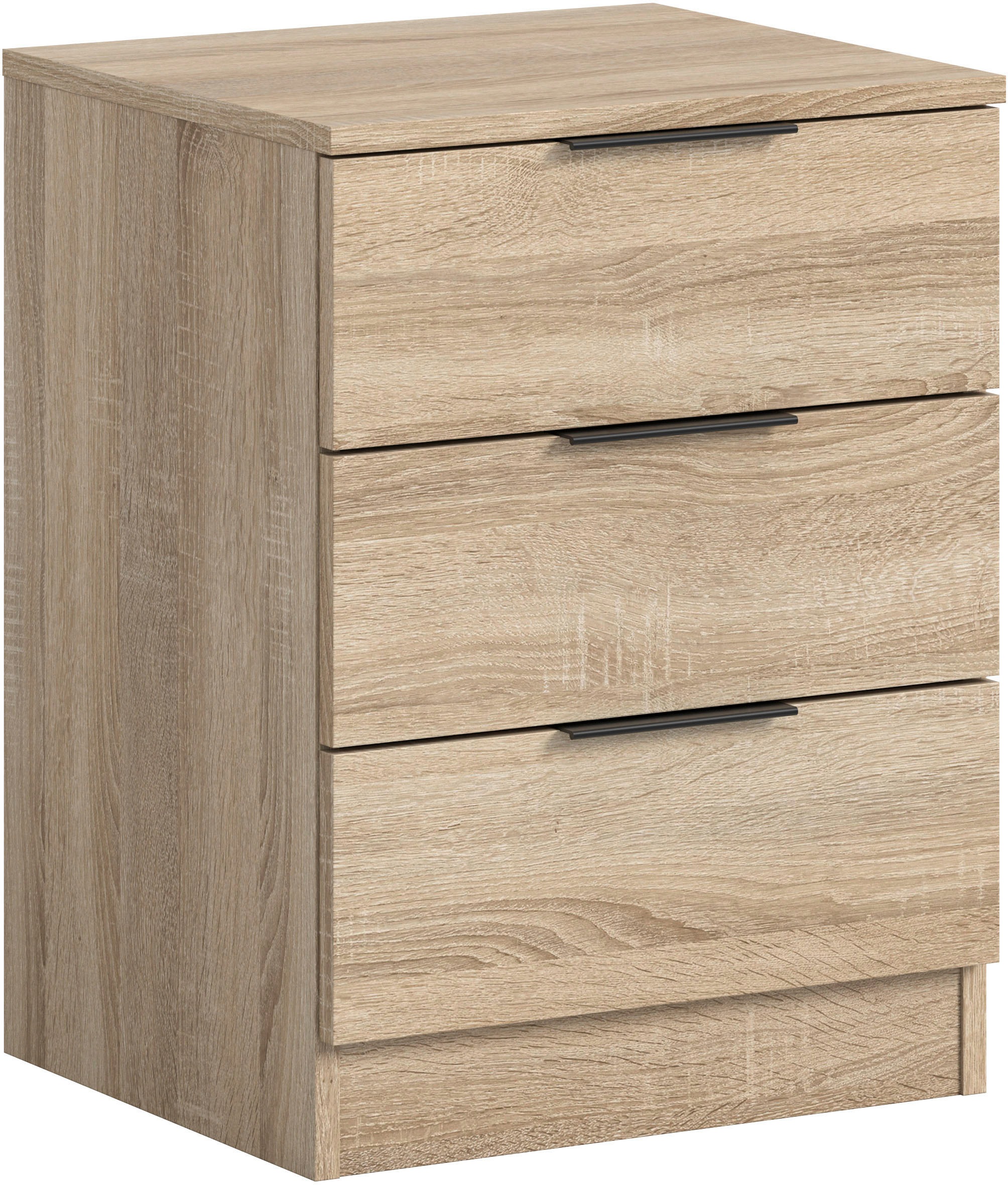 Image of Home affaire Nachtkommode "Skarde Nachttisch Beistelltisch Kommode, Breite: 45 cm" 1 Stk. tlg. Skarde, Nachtkommode, 3 Schubkästen, Sonoma Eiche NB