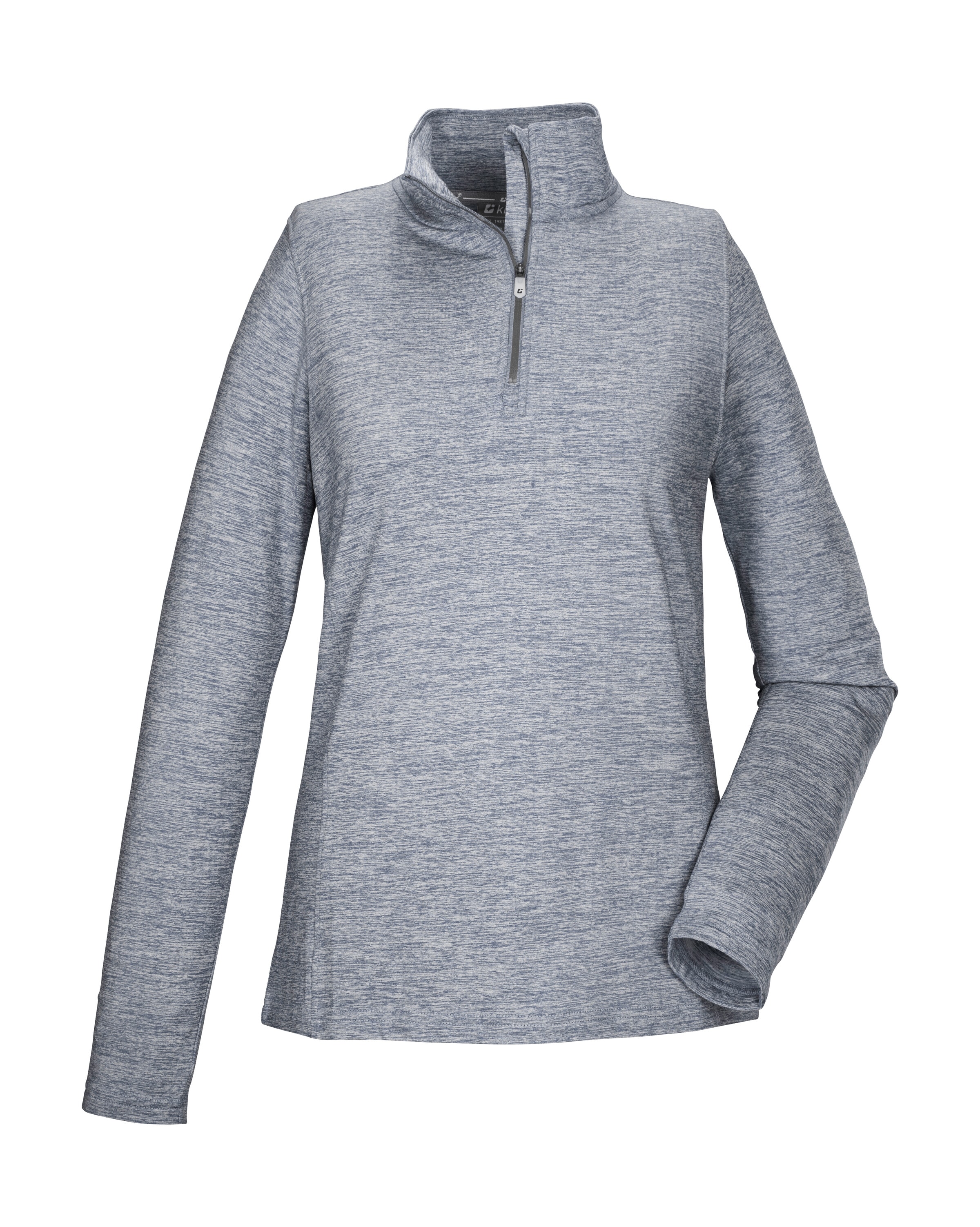 Image of Killtec Langarmshirt "KSW 121 WMN FLX SHRT" Melange Funktionsshirt mit Stehkragen, Reissverschluss und Kinnschutz