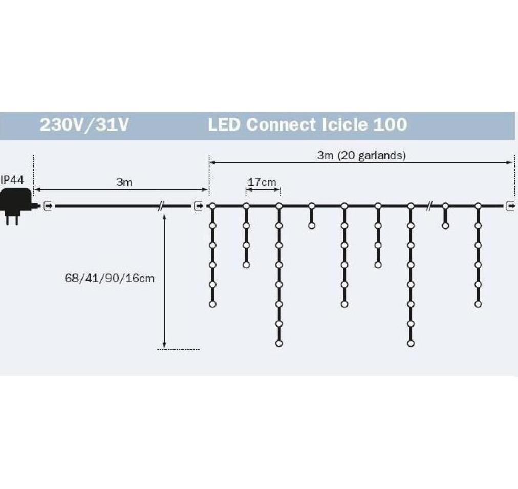 STT Rideau lumineux »Starterkit-Syste« 100 cuis-flammig