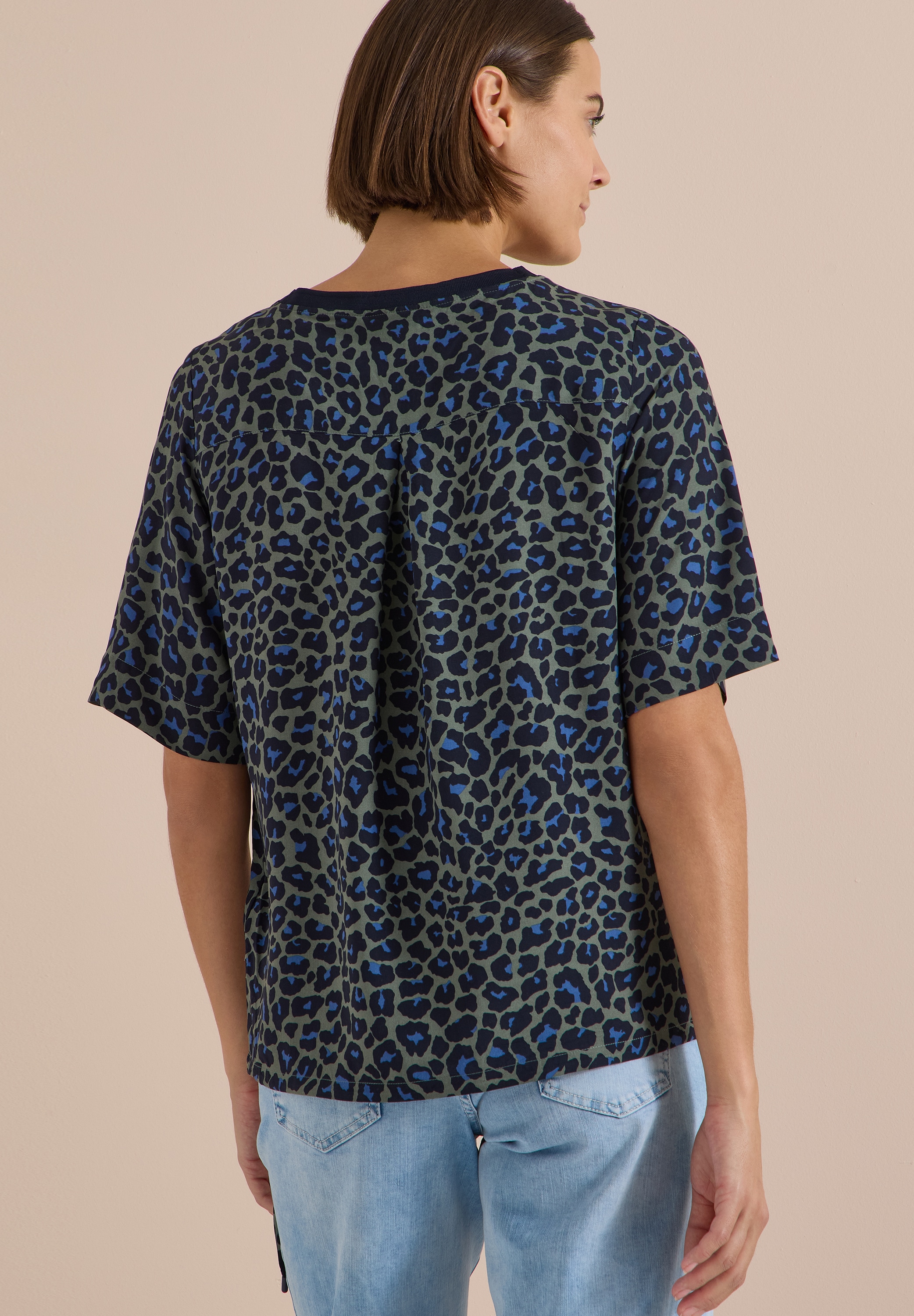 Cecil Chemisier à chemise avec imprimé animal, col rond, viscose
