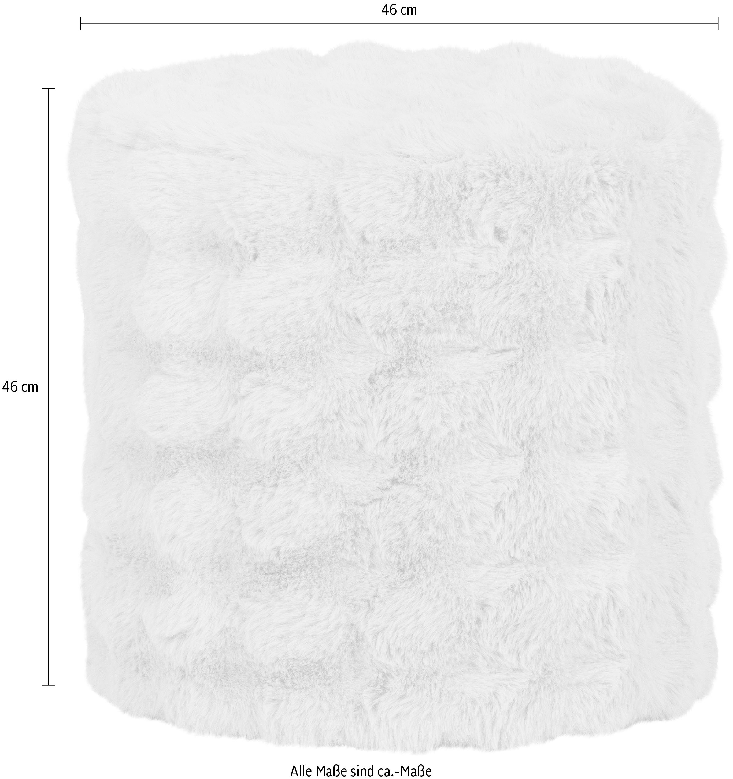 WOOOD Tabouret »Olven mit Dream-Flauschbezug und runder Form B 46 x T 46 x H 46 cm« Bonne résistance à l'usure, texture duveteuse, livré monté