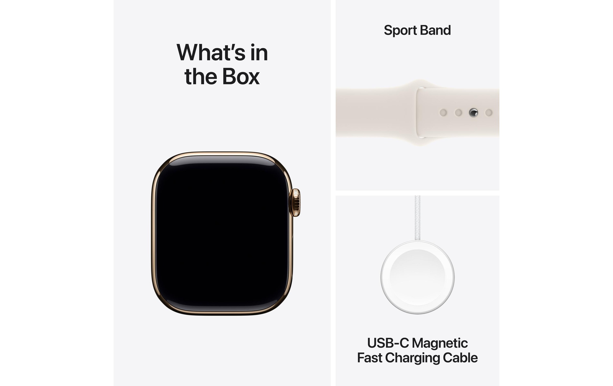Apple Watch Series 10 Titan, 42 mm, GPS + Cellular, Sport Band M/L, Goldfarben