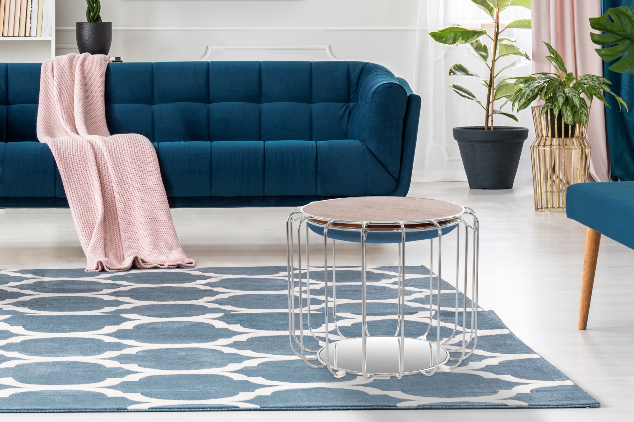 Kayoom Beistelltisch »Pouf Comfortable 110, abnehmbares und wendbares Oberteil« 1 Stk. tlg. praktisch umzuwandeln in Tisch oder Hocker, mit Spiegelglas