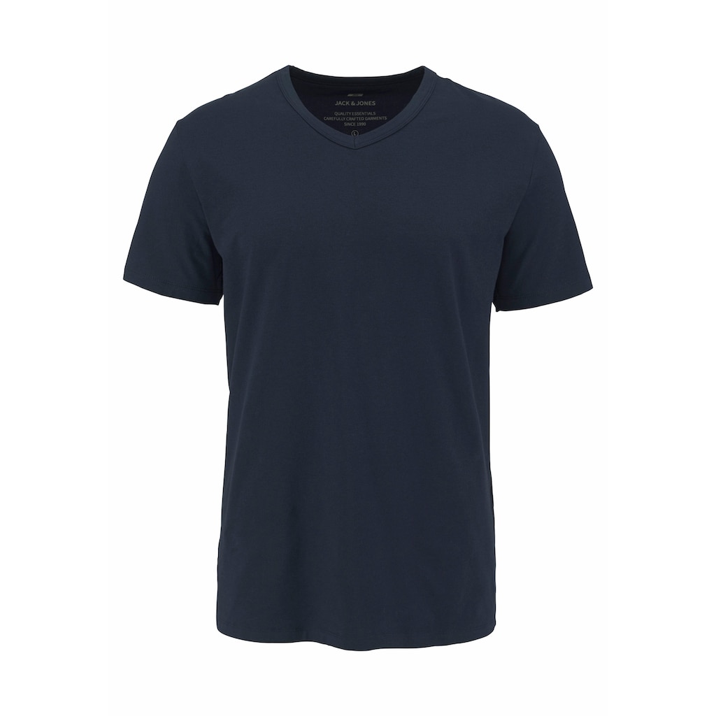 Jack & Jones T-Shirt »SLIM- FIT BASIC TEE V-NECK«, mit V-Ausschnitt