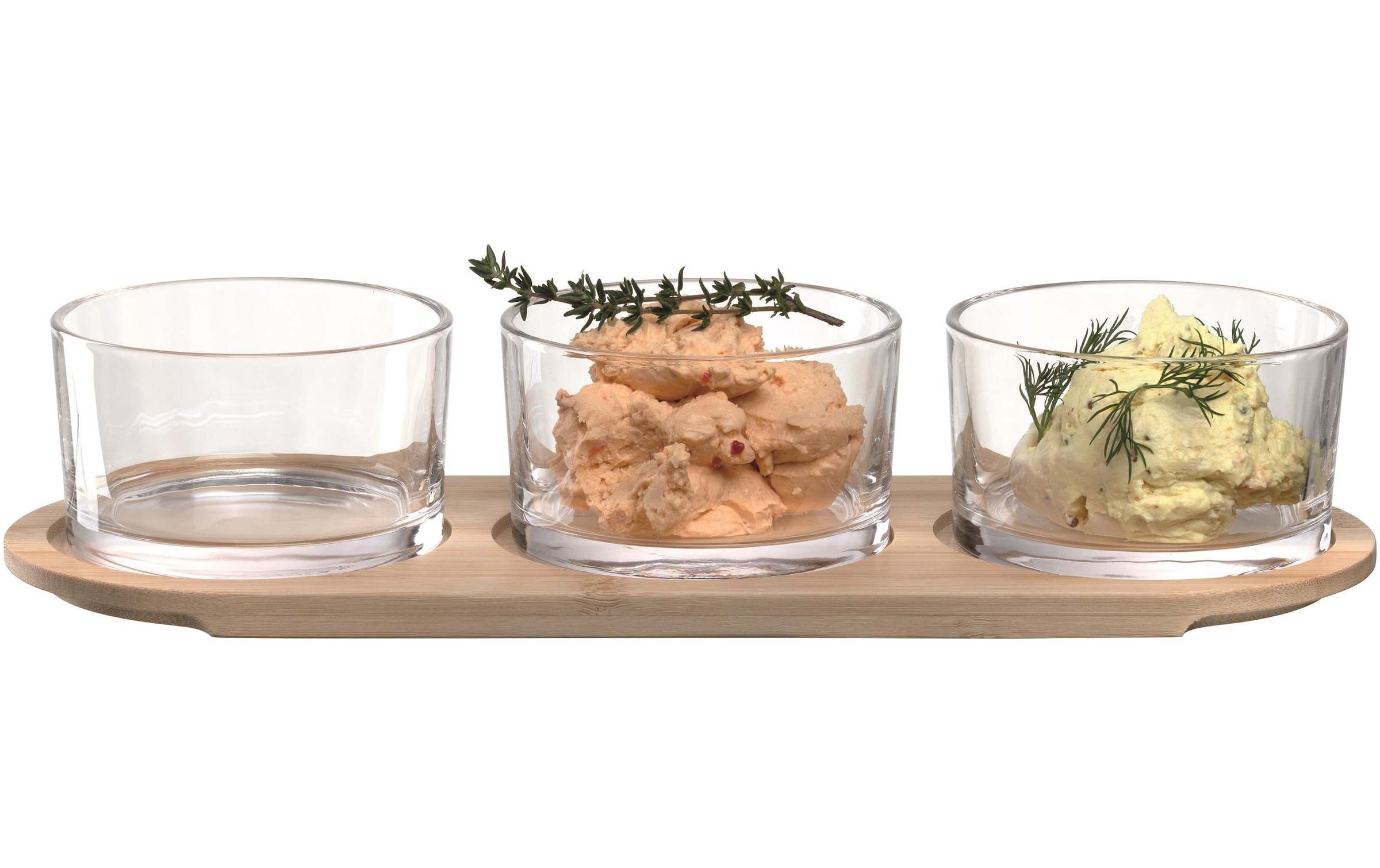 montana-Glas Snackschale »4 Stück, Transparent«, 4 tlg., aus Glas, Holzart: Bambus (China)