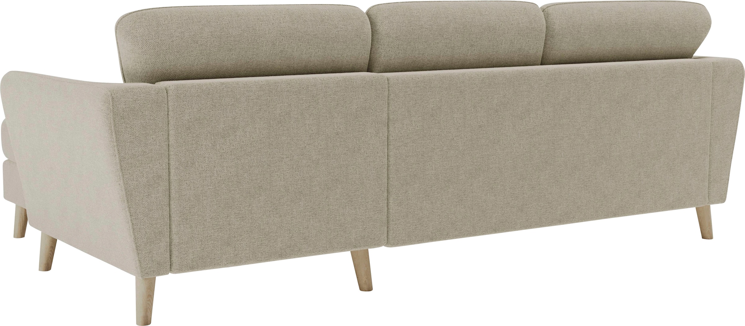 Home affaire Ecksofa »MARSEILLE (242/152cm),L-Form, Rec. rechts/links«, Massivholzbeine Eiche, Landhausstil, Wellenunterfederung