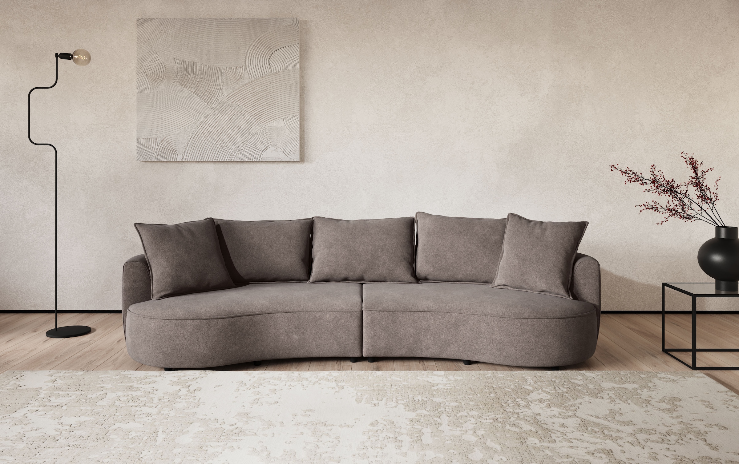 COTTA Canapé de salon »Sana, Breite 296 cm« Loungesofa mit Wellenunterfederung